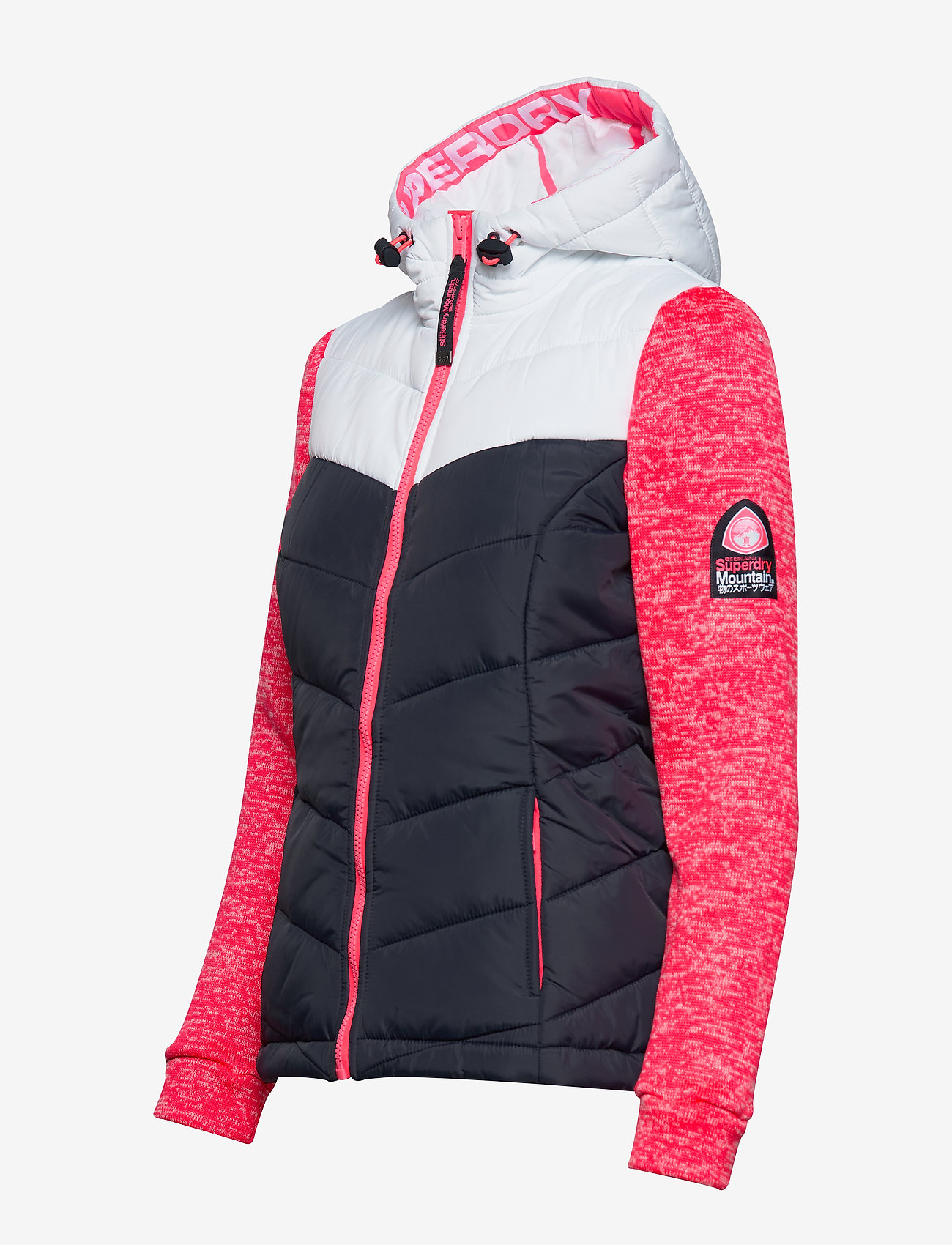 Superdry - STORM HYBRID CLRBLOCK ZIPHOOD - fusion pink marl/white/navy - 2