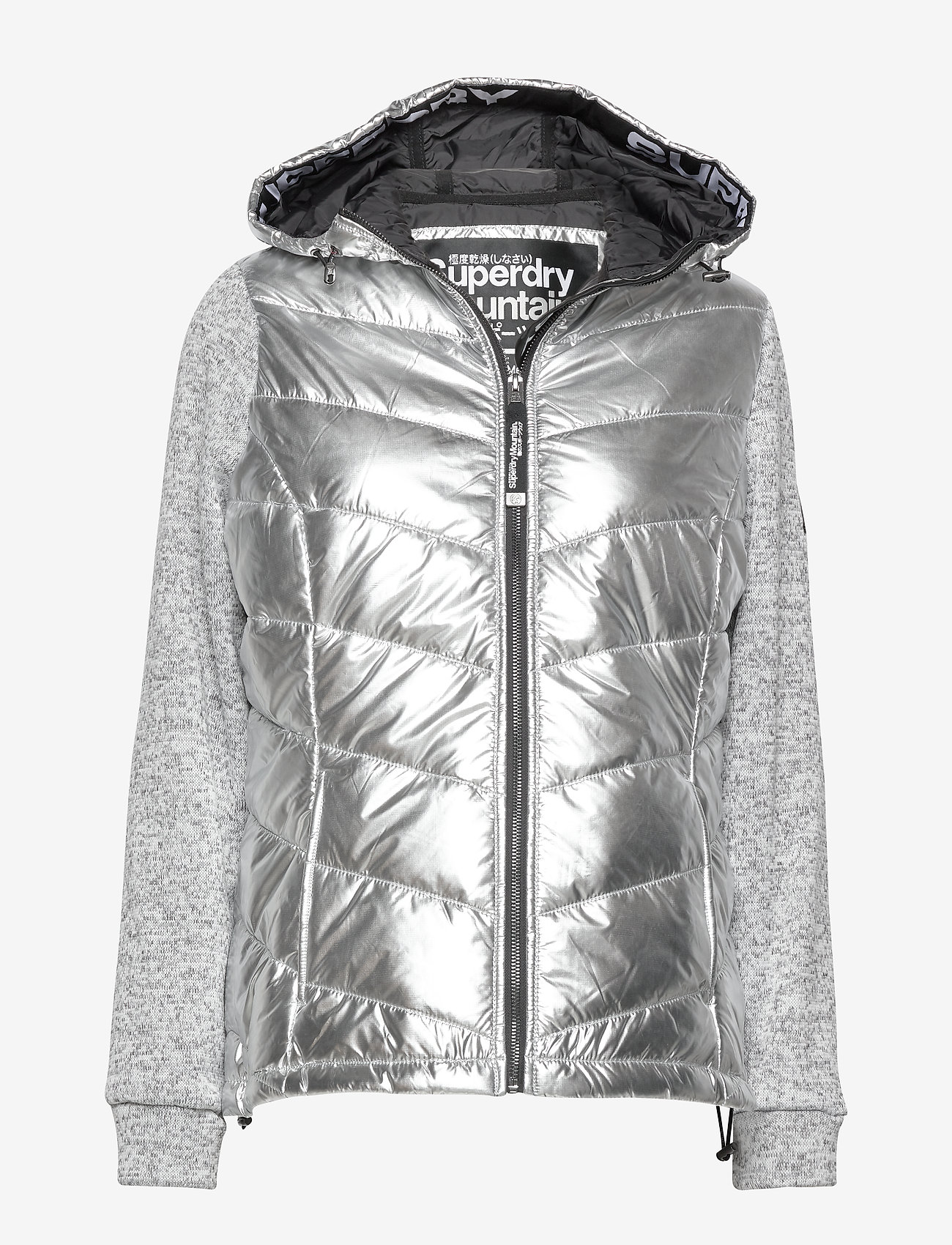 Superdry - STORM HYBRID METALLIC ZIPHOOD - silver shine/silver gritty - 0