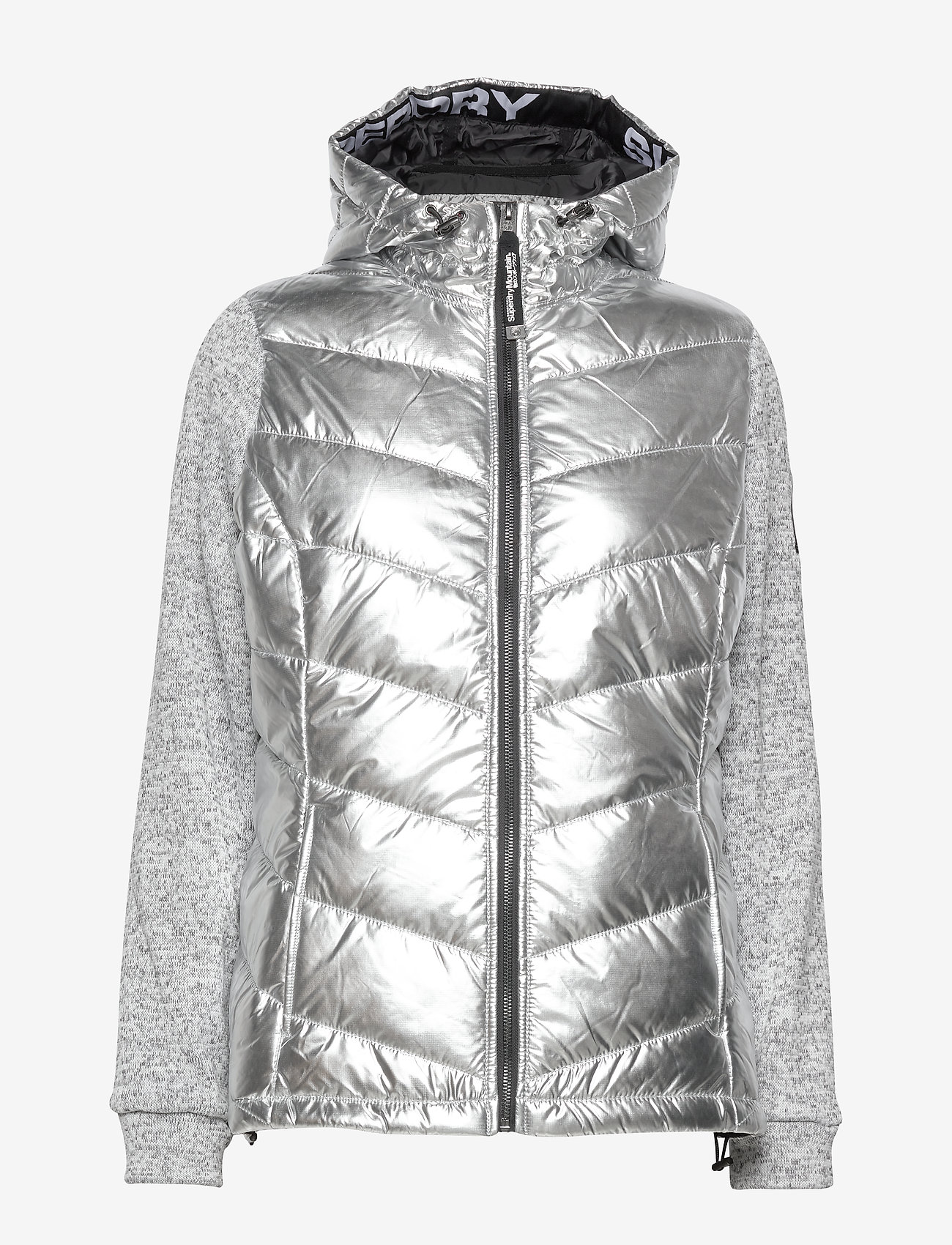 Superdry - STORM HYBRID METALLIC ZIPHOOD - silver shine/silver gritty - 1