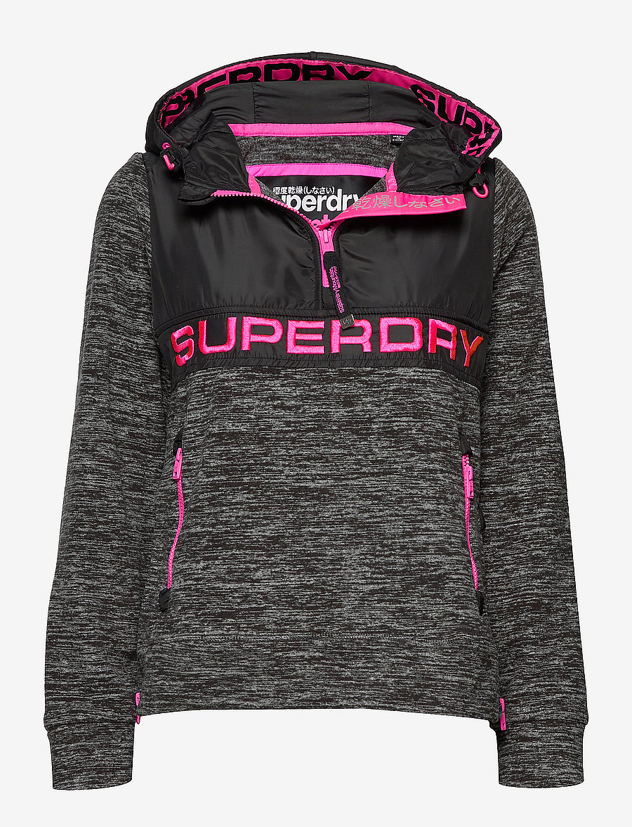 Superdry - STORM HYBRID OVERHEAD HOOD - black marl/black - 0