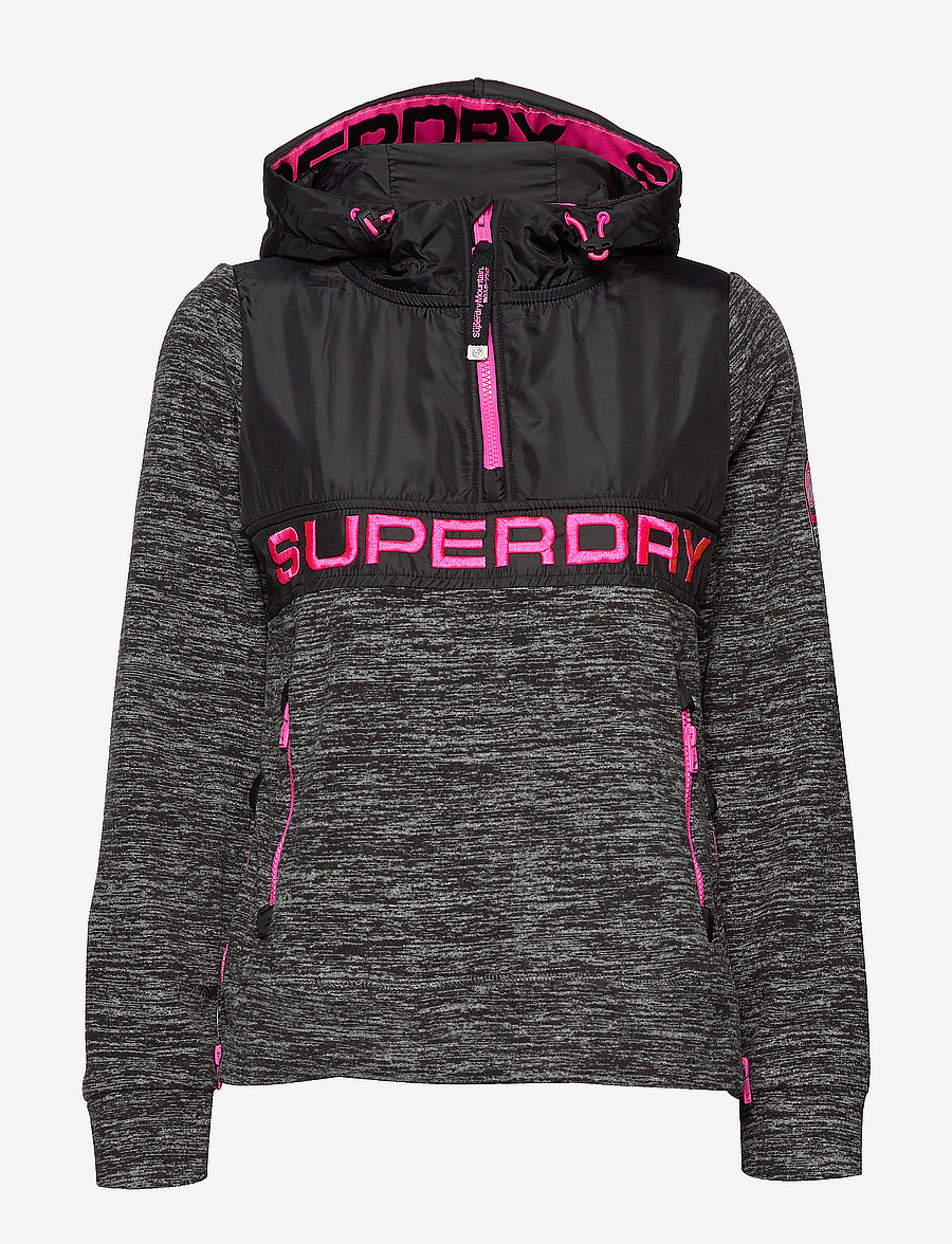 Superdry - STORM HYBRID OVERHEAD HOOD - black marl/black - 1