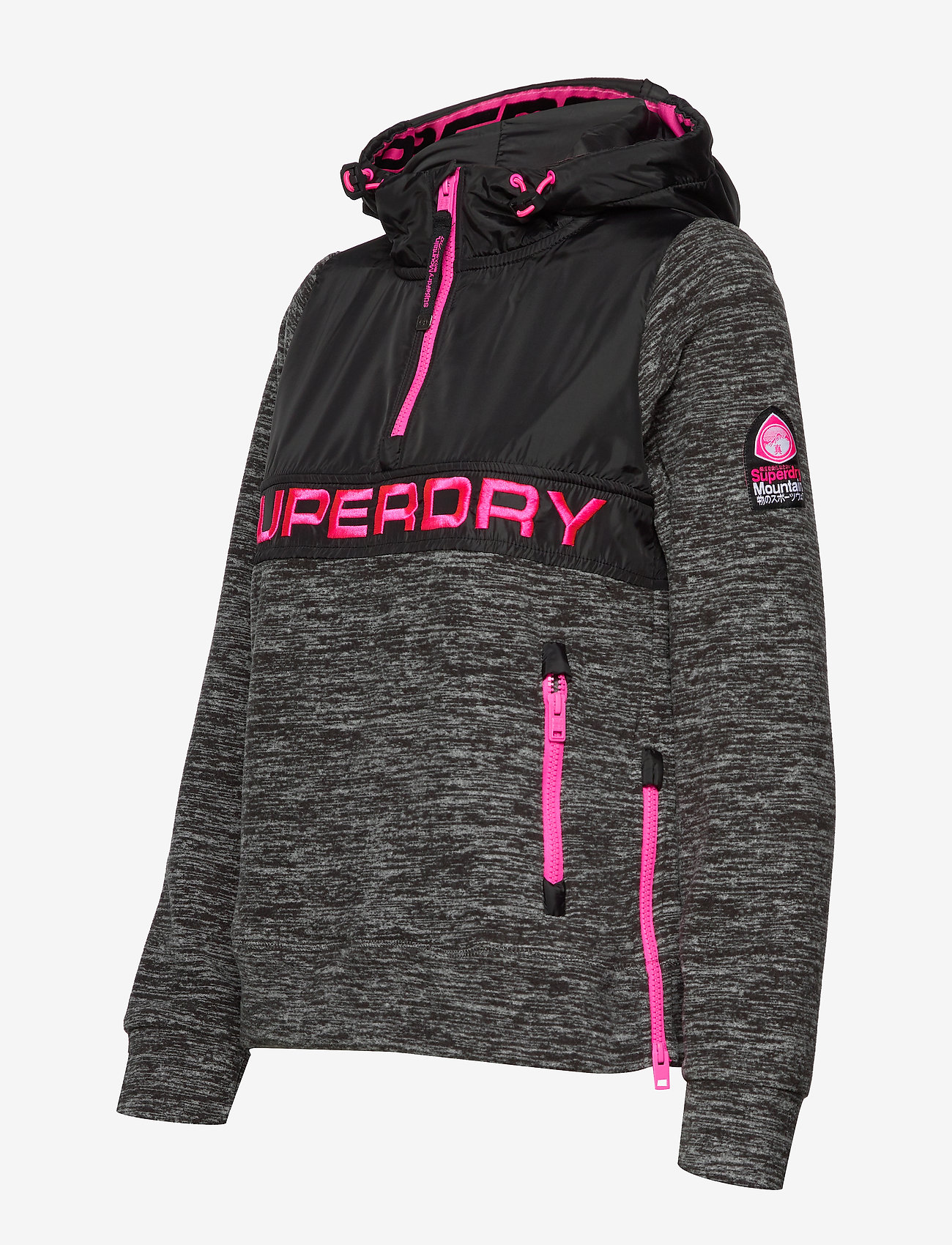 Superdry - STORM HYBRID OVERHEAD HOOD - black marl/black - 3