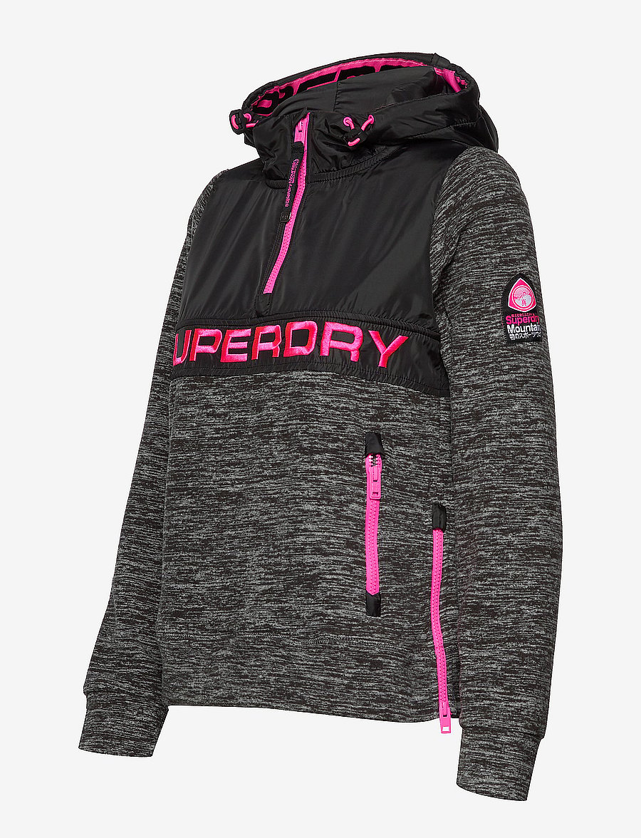 Superdry - STORM HYBRID OVERHEAD HOOD - black marl/black - 3