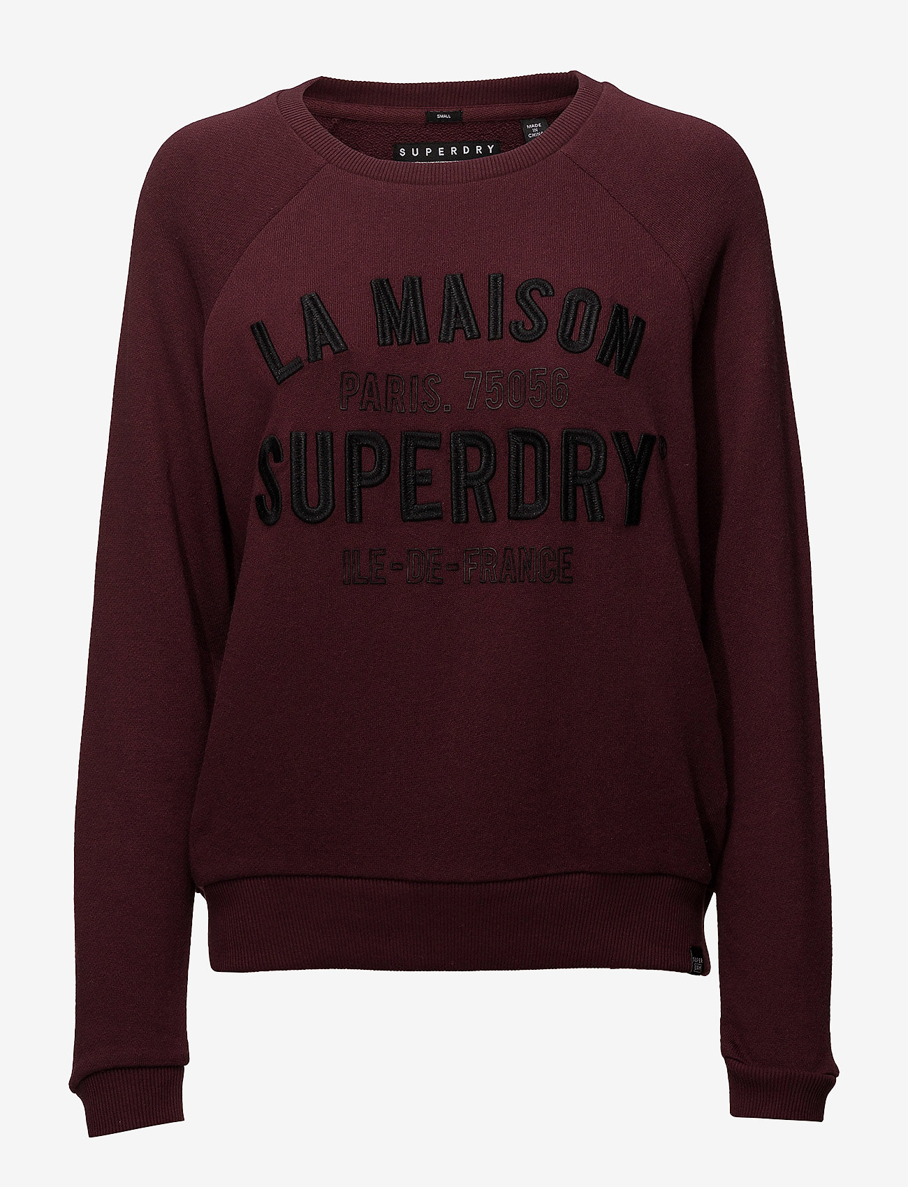 APPLIQUE RAGLAN CREW - EGERIE BURGUNDY