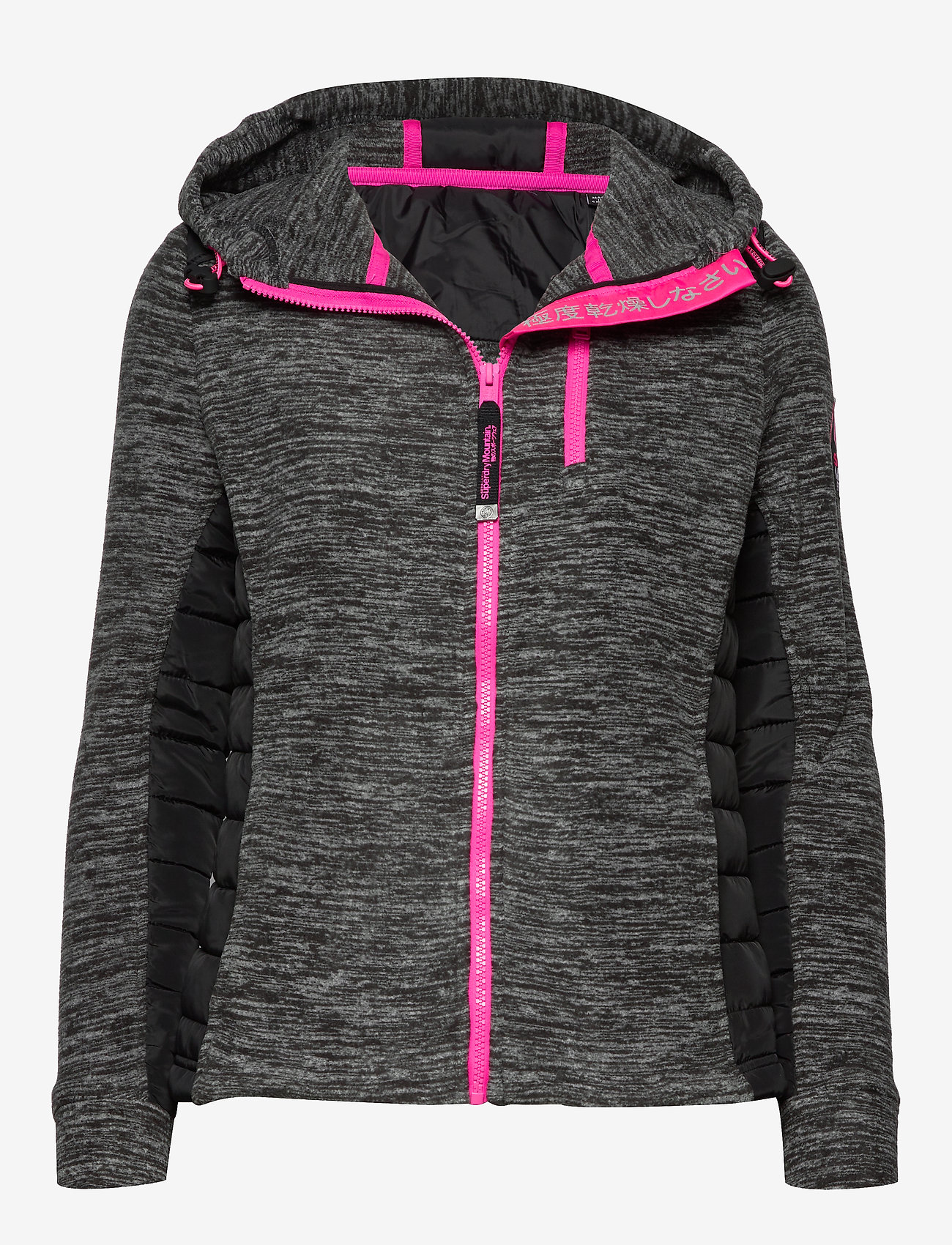 Superdry - STORM HYBRID PANEL ZIPHOOD - black marl - 0