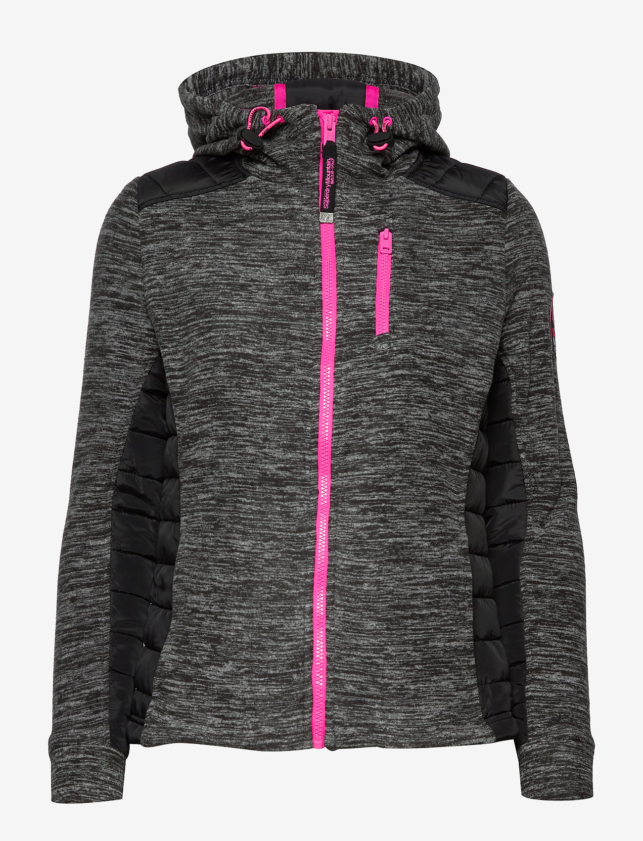 Superdry - STORM HYBRID PANEL ZIPHOOD - black marl - 1