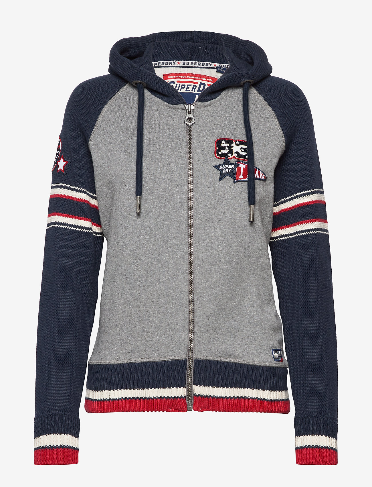 Superdry - VARSITY CLUB PREPPY ZIPHOOD - silver grey - 0