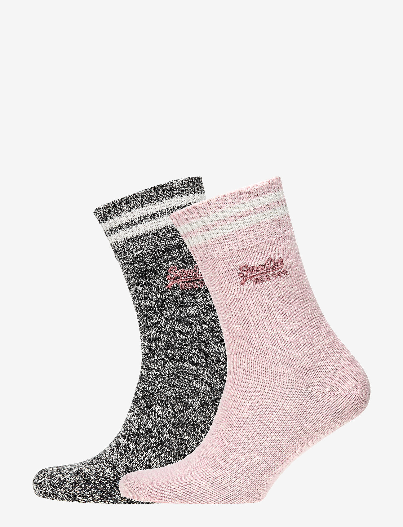 Superdry - SUPERDRY SPORTY MARL SOCKS (DOUBLE PACK) - mono/blush pink - 0