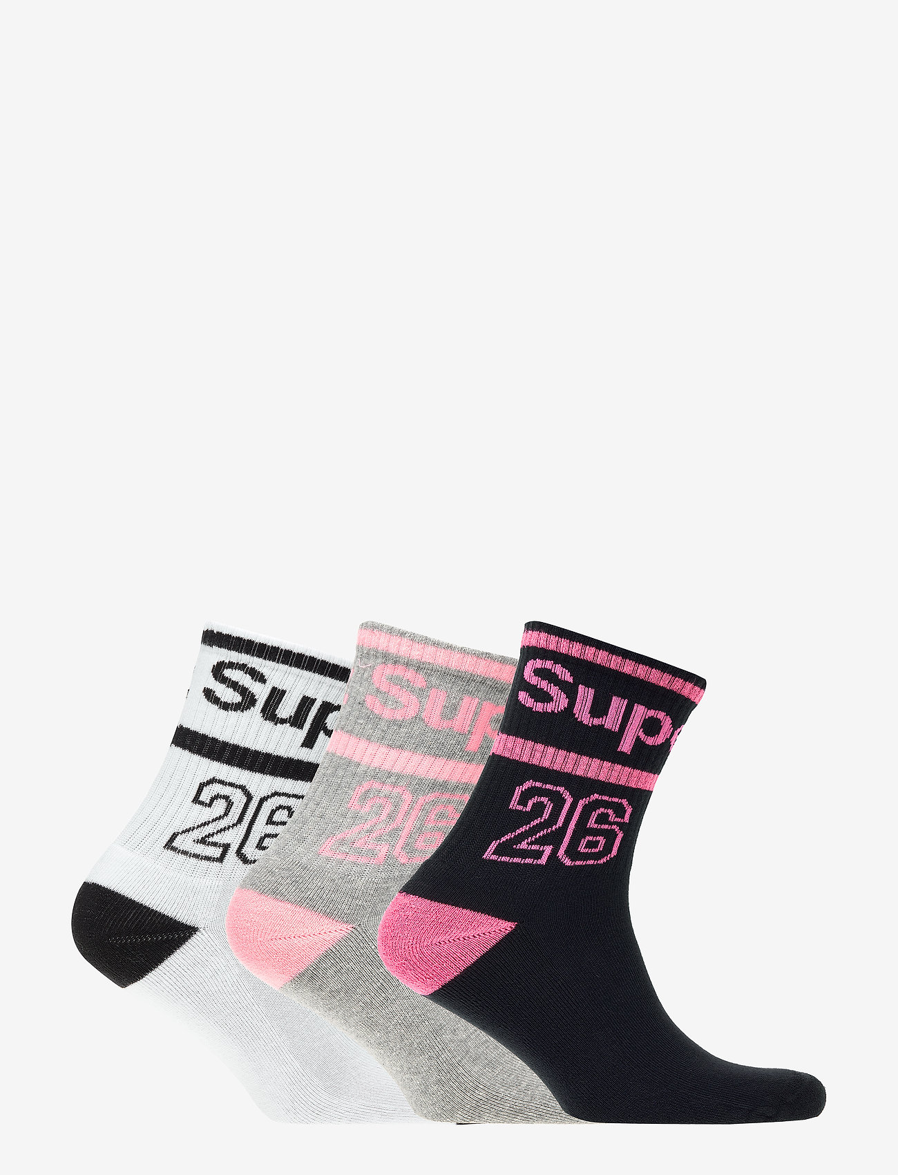 Superdry - VARSITY FLURO SOCKS TRIPLE PACK - fluro pink/ black/fluro coral - 1