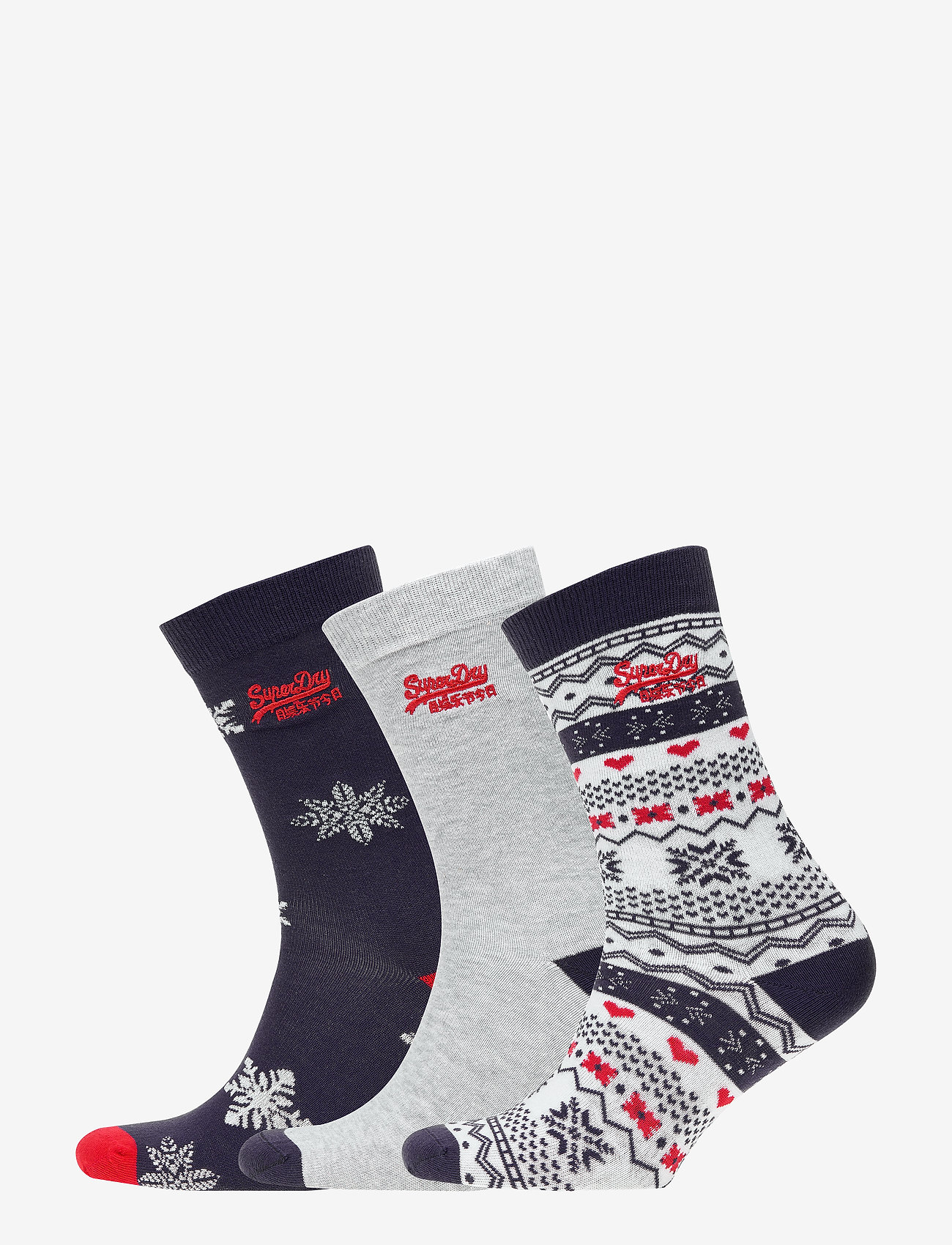 XMAS NOVELTY SOCK TRIPLE PACK - NAVY/ICE/FAIRISLE