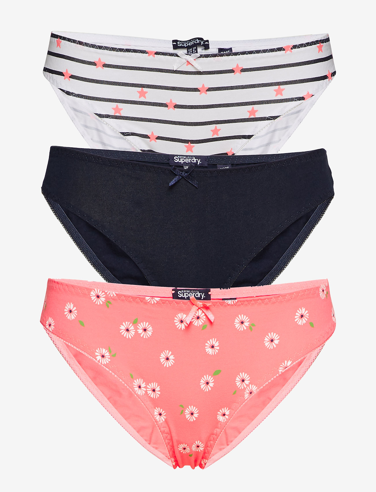 Superdry - SUPER STANDARD BRIEF TRIPLE PACK - stripe navy pink ditsy - 0