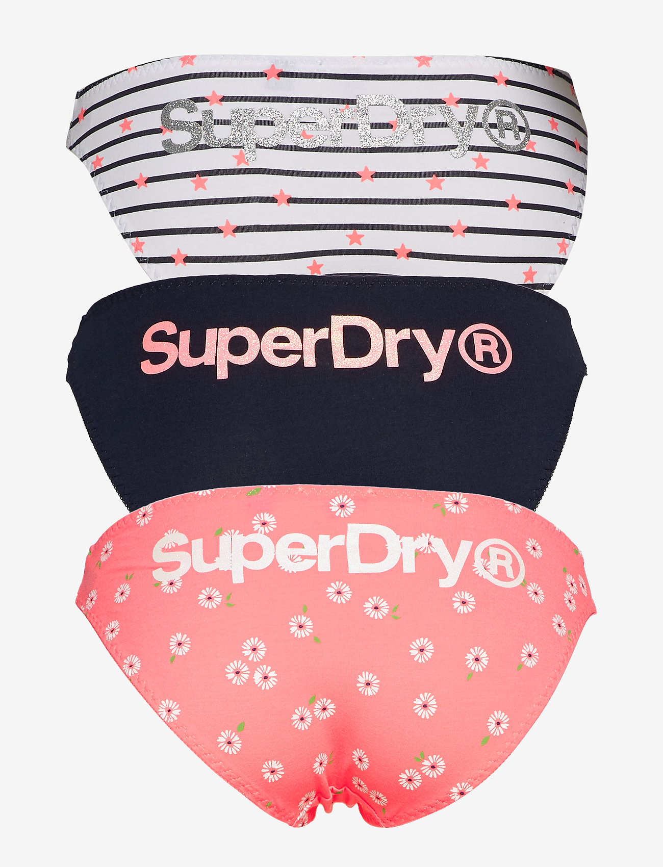 Superdry - SUPER STANDARD BRIEF TRIPLE PACK - stripe navy pink ditsy - 1