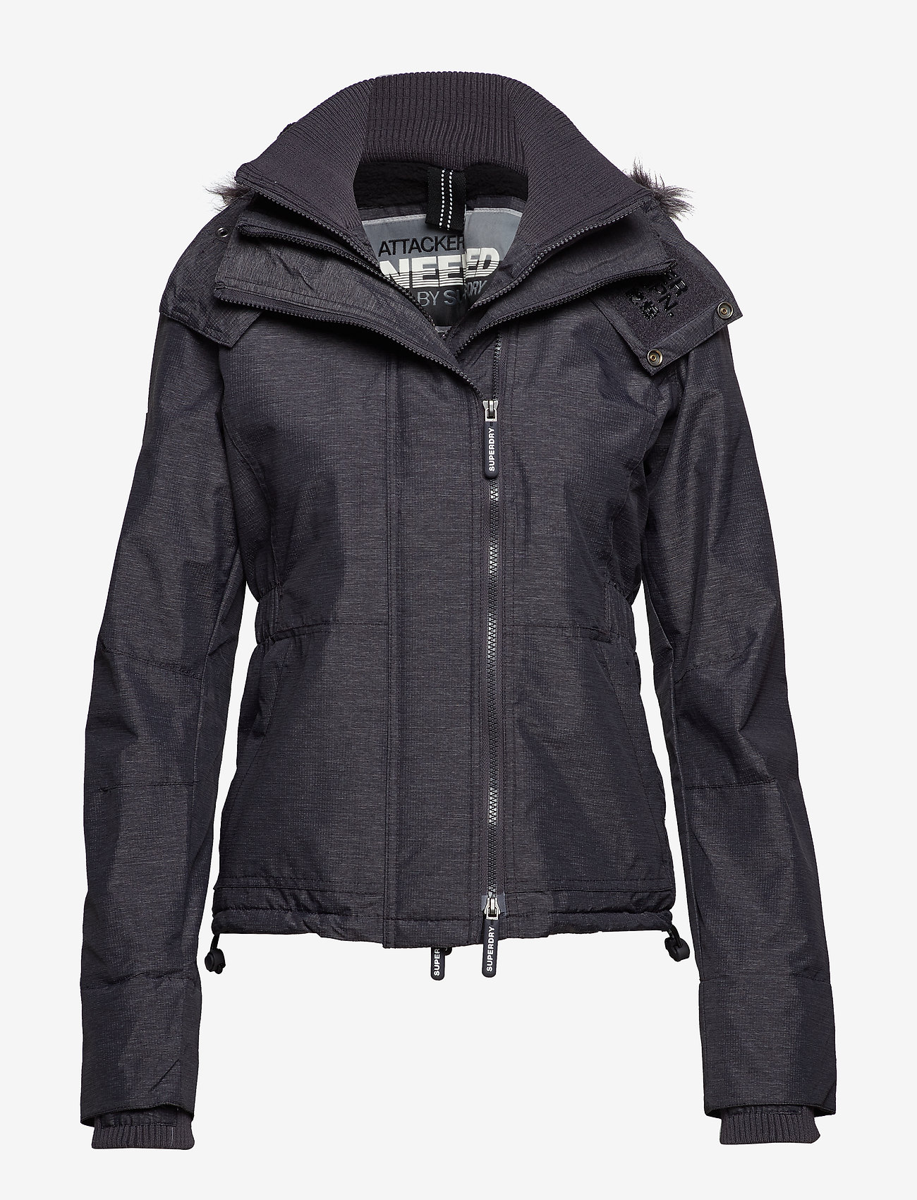 Superdry - HOOD FUR SHERPA WIND ATTACKER - mid charcoal marl/black - 0