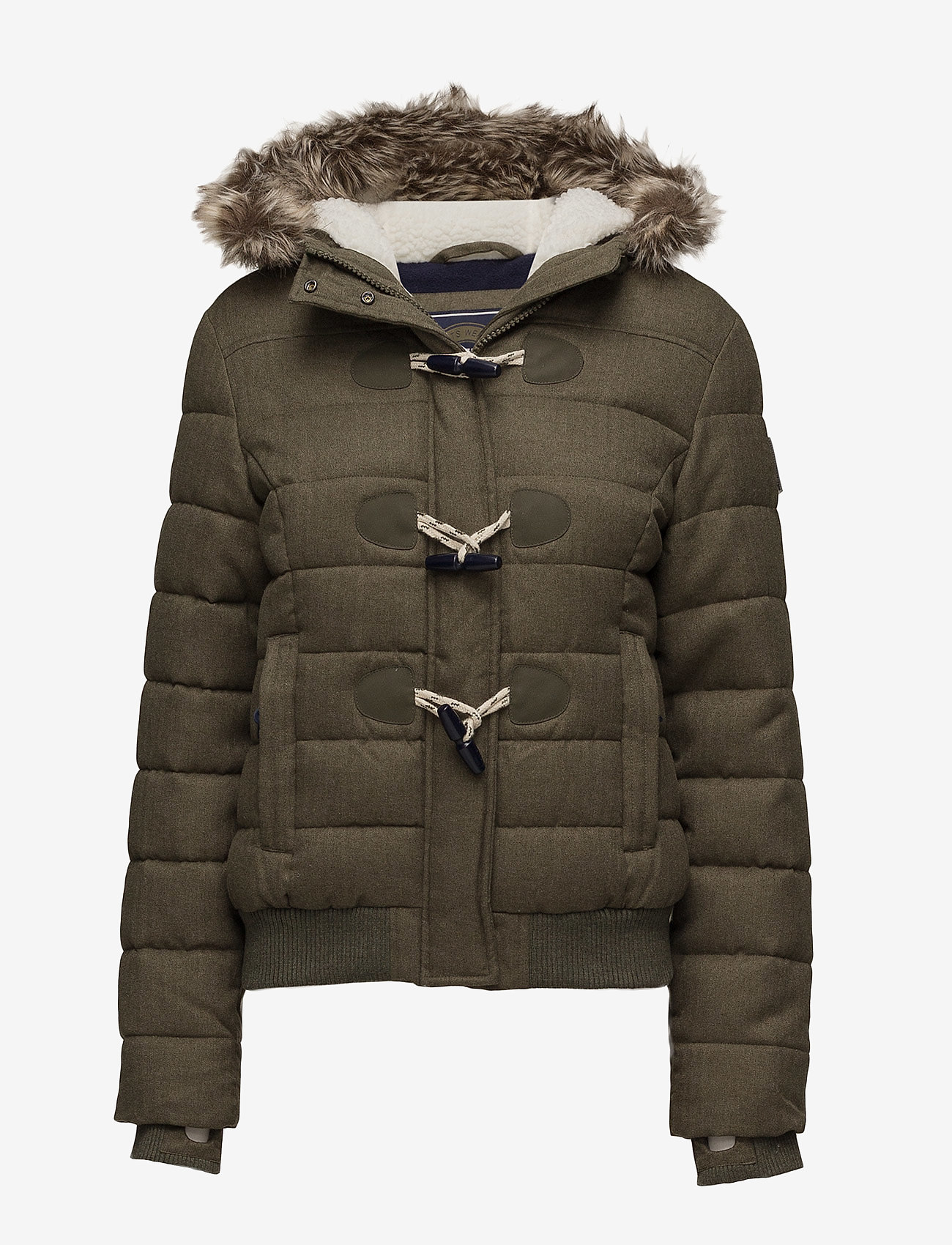 Superdry - MARL TOGGLE PUFFLE JACKET - dakota green herringbone - 0