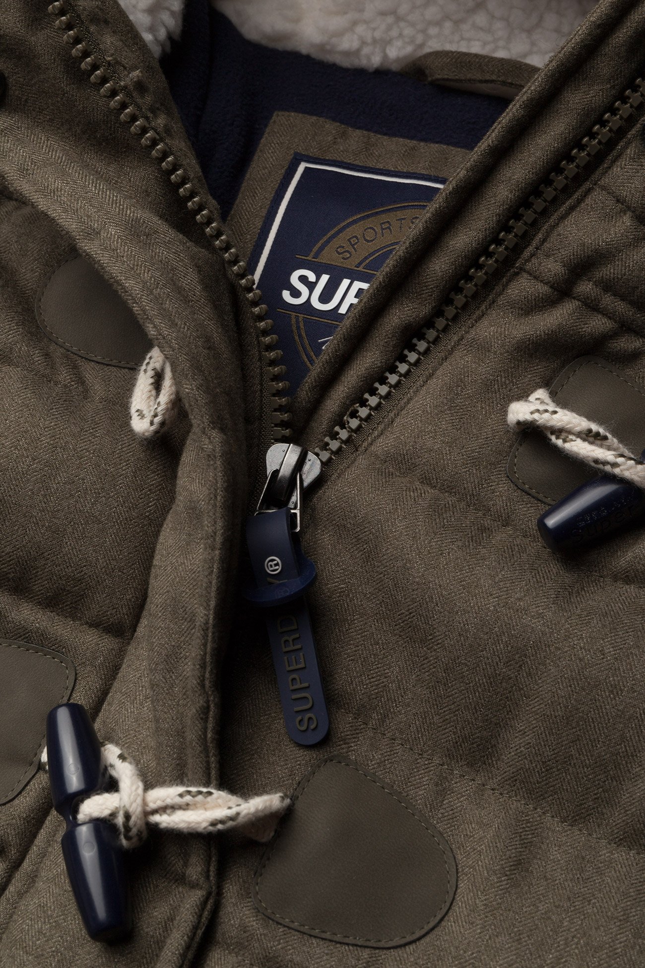 Superdry - MARL TOGGLE PUFFLE JACKET - dakota green herringbone - 4