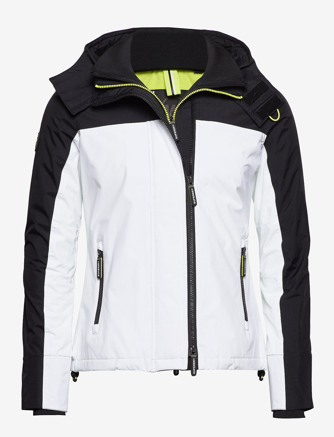 Superdry - ARCTC HOOD PACF POPZIP WNDCHTR - black/white/toxic green - 0