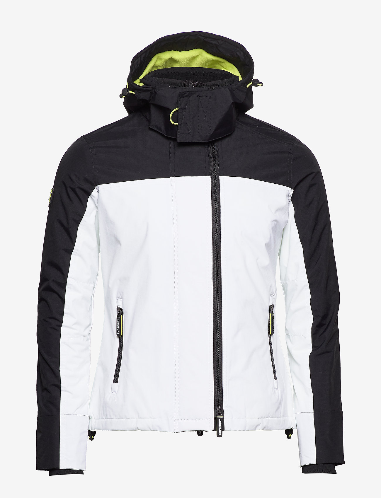 Superdry - ARCTC HOOD PACF POPZIP WNDCHTR - black/white/toxic green - 3