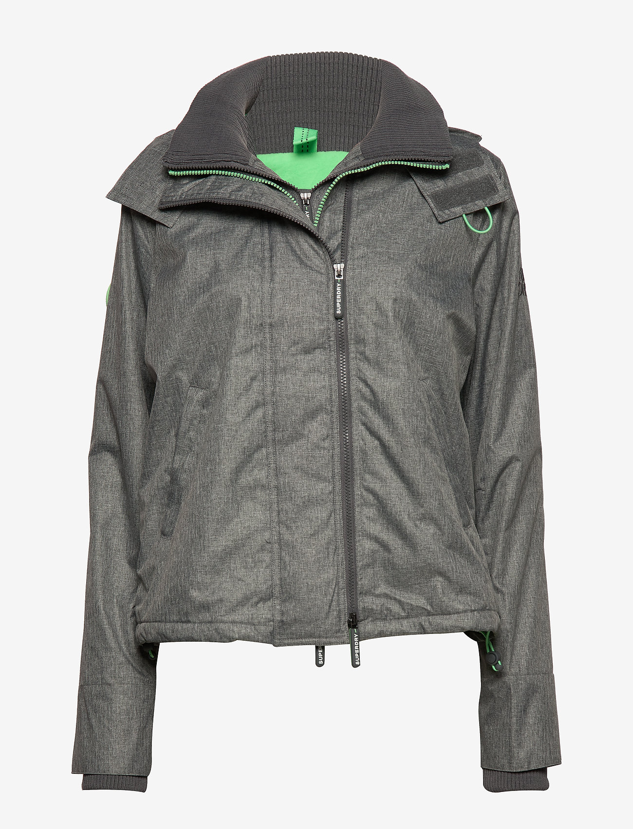 Superdry - ARCTIC HOOD POPZIP WINDCHEATER - grey herringbone/mint leaf - 0