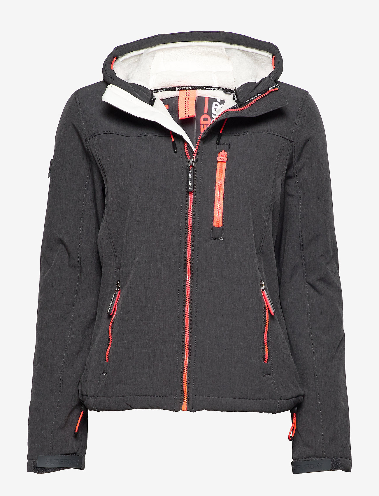 HOODED WINTER WINDTREKKER - CHARCOAL GRIT/FIREY CORAL