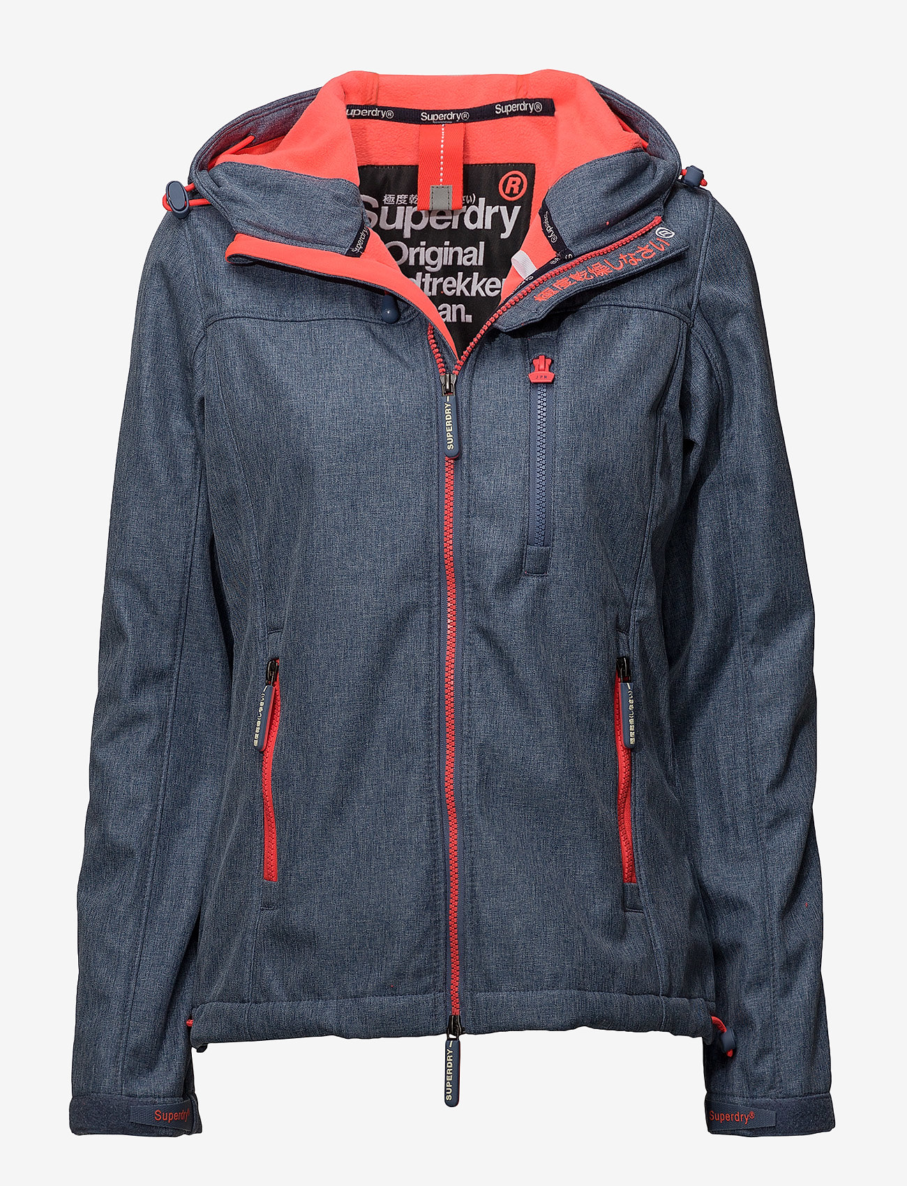 Superdry - HOODED WINDTREKKER - navy marl/fluro cherry - 0