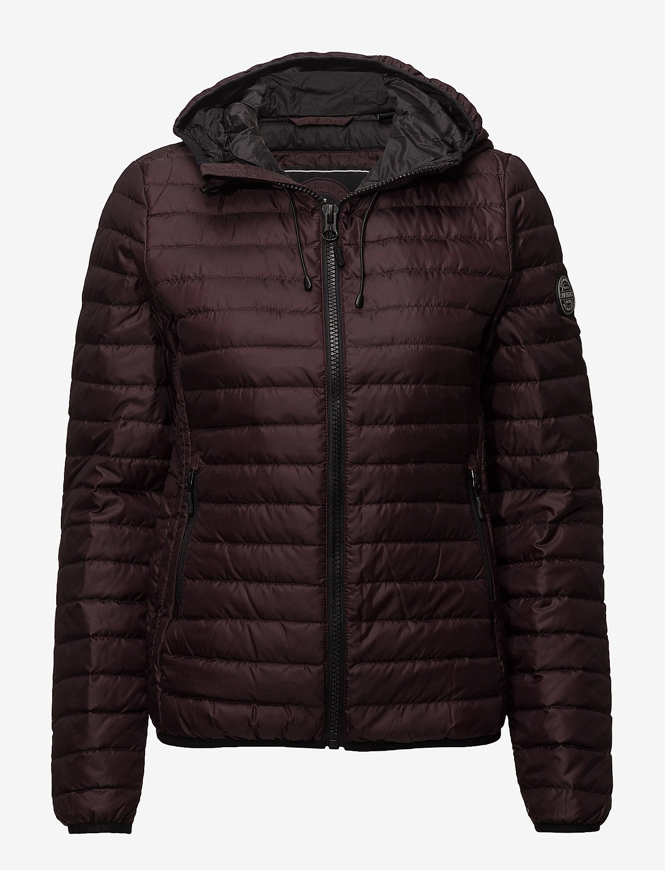 Superdry - CORE DOWN HOODED JACKET - deep plum - 0