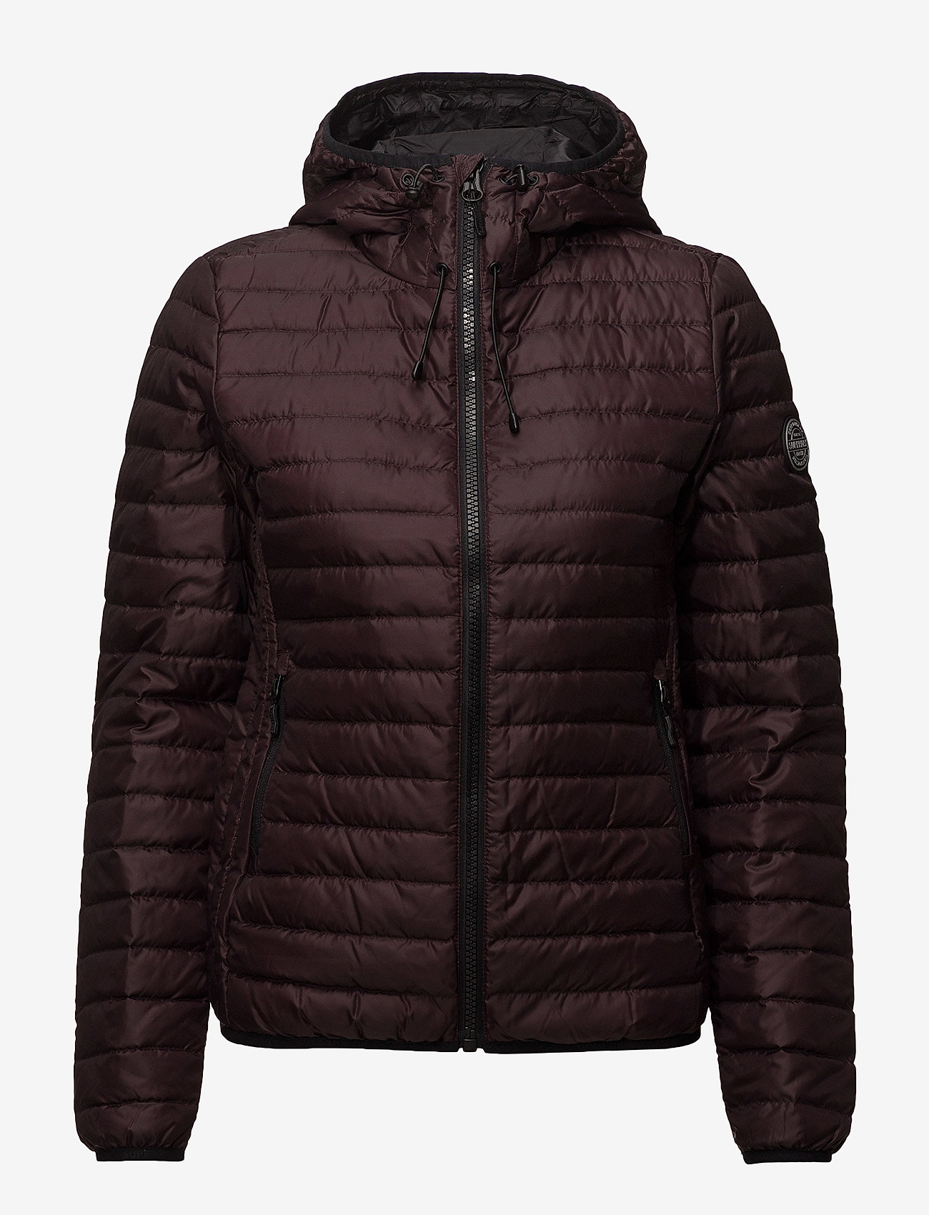 Superdry - CORE DOWN HOODED JACKET - deep plum - 1