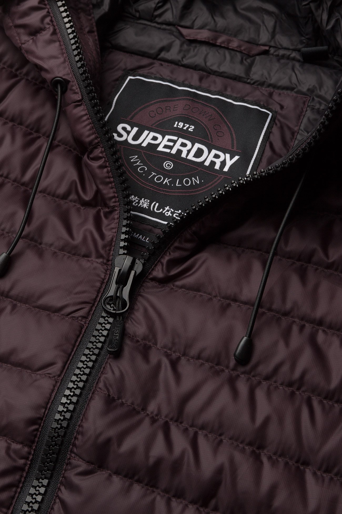 Superdry - CORE DOWN HOODED JACKET - deep plum - 4