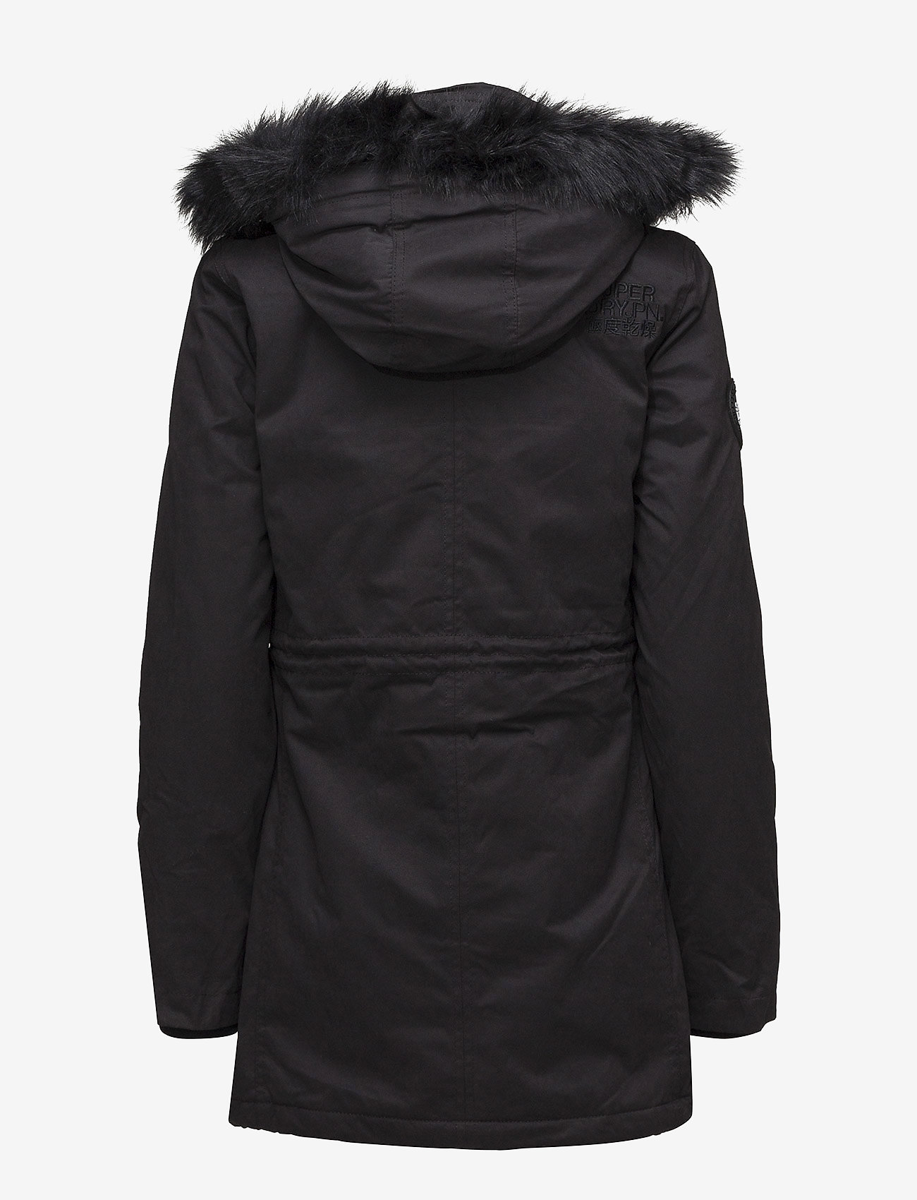 Superdry - HOODED MICROFIBRE PARKA - black/cream borg - 2