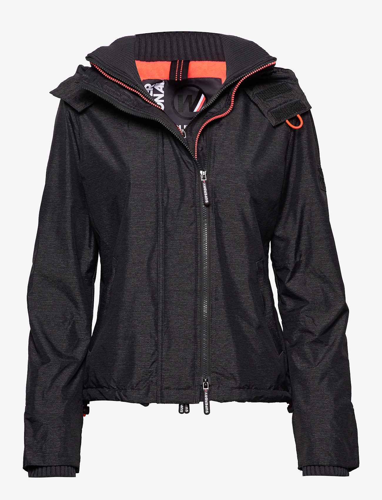 Superdry - POP ZIP HOOD ARCTIC WNDCTR NB - mid charcoal marl/shock coral - 0
