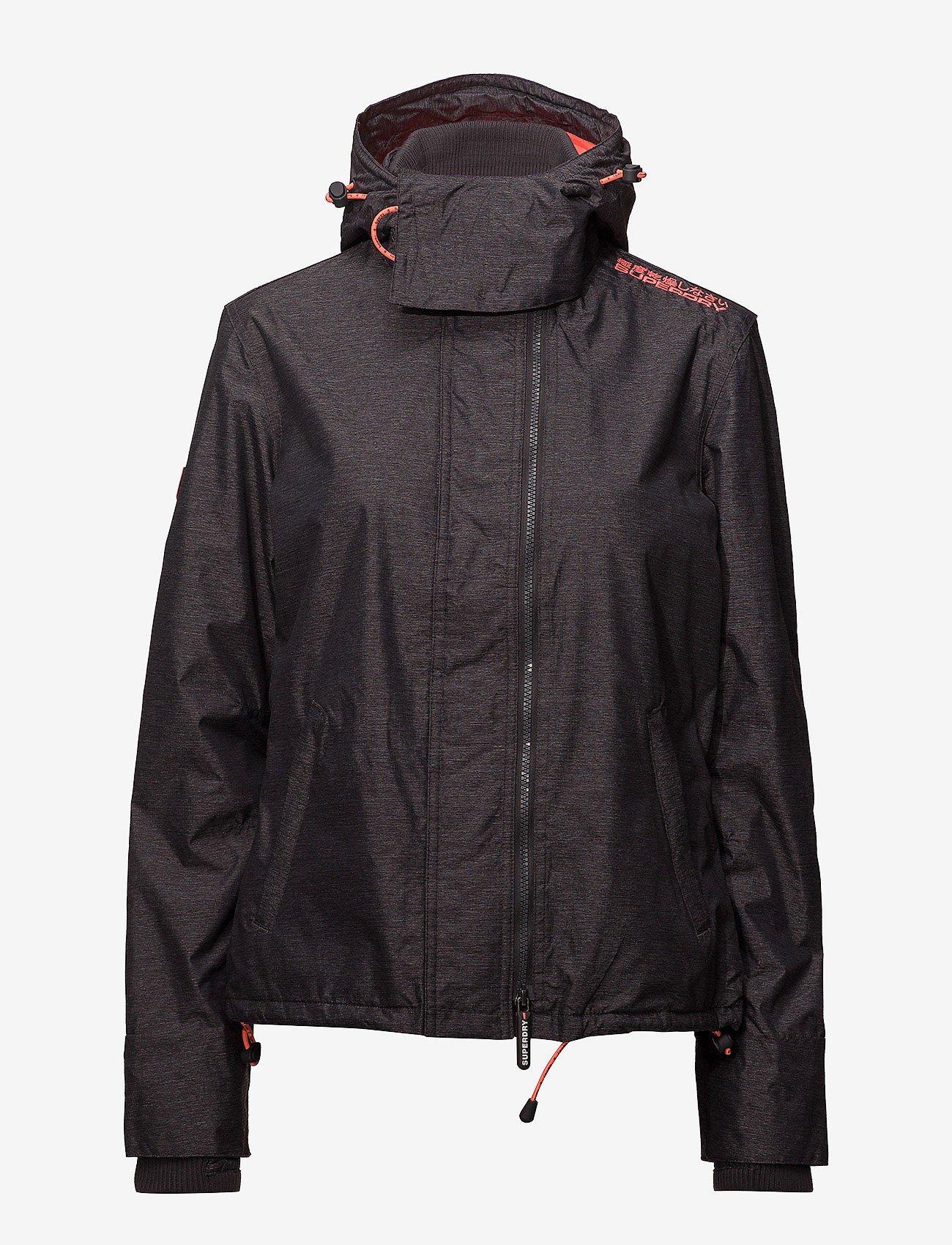 Superdry - POP ZIP HOOD ARCTIC WNDCHEATER - mid charcoal marl/shock coral - 1