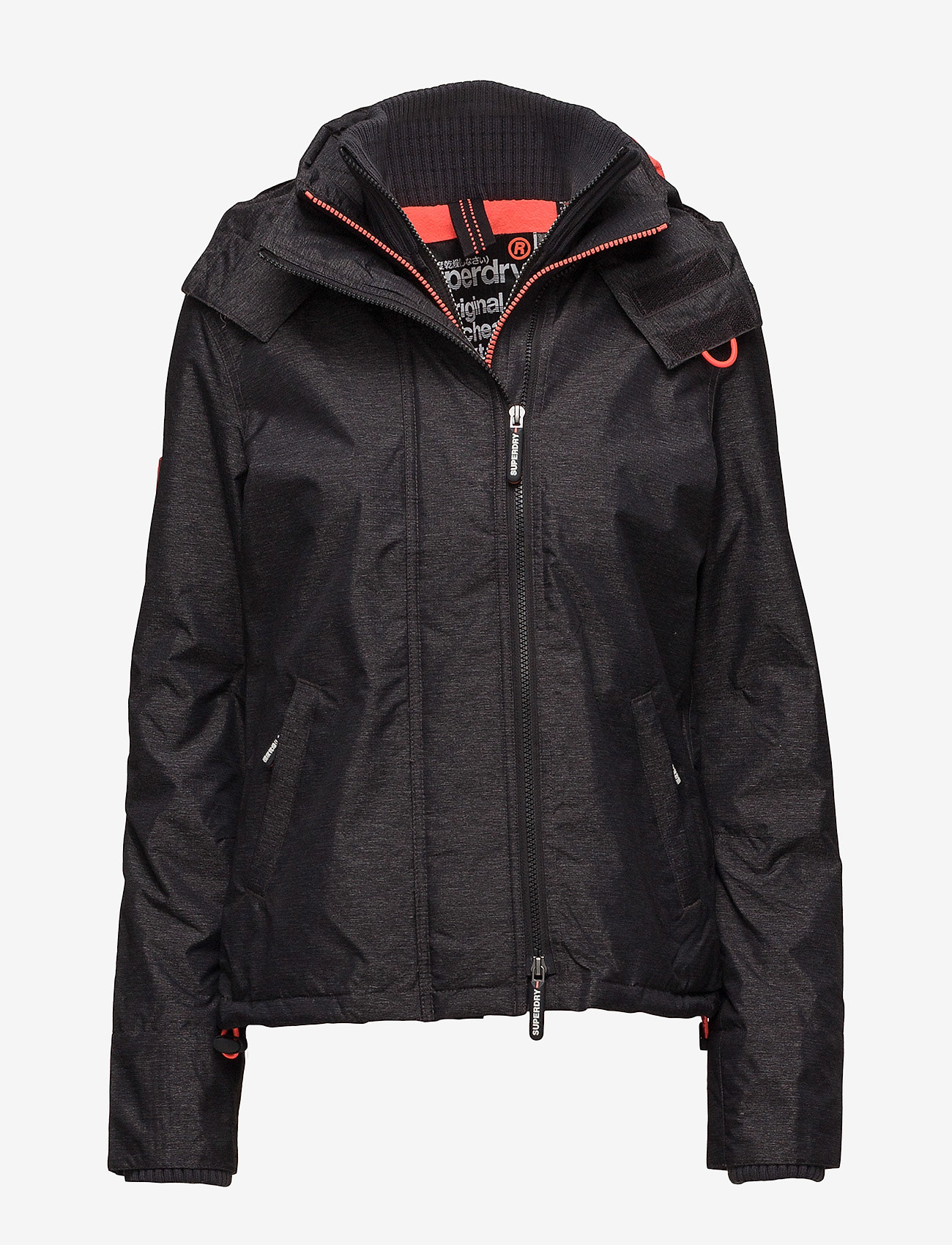 Superdry - POP ZIP HOOD ARCTIC WNDCHEATER - mid charcoal marl/shock coral - 0