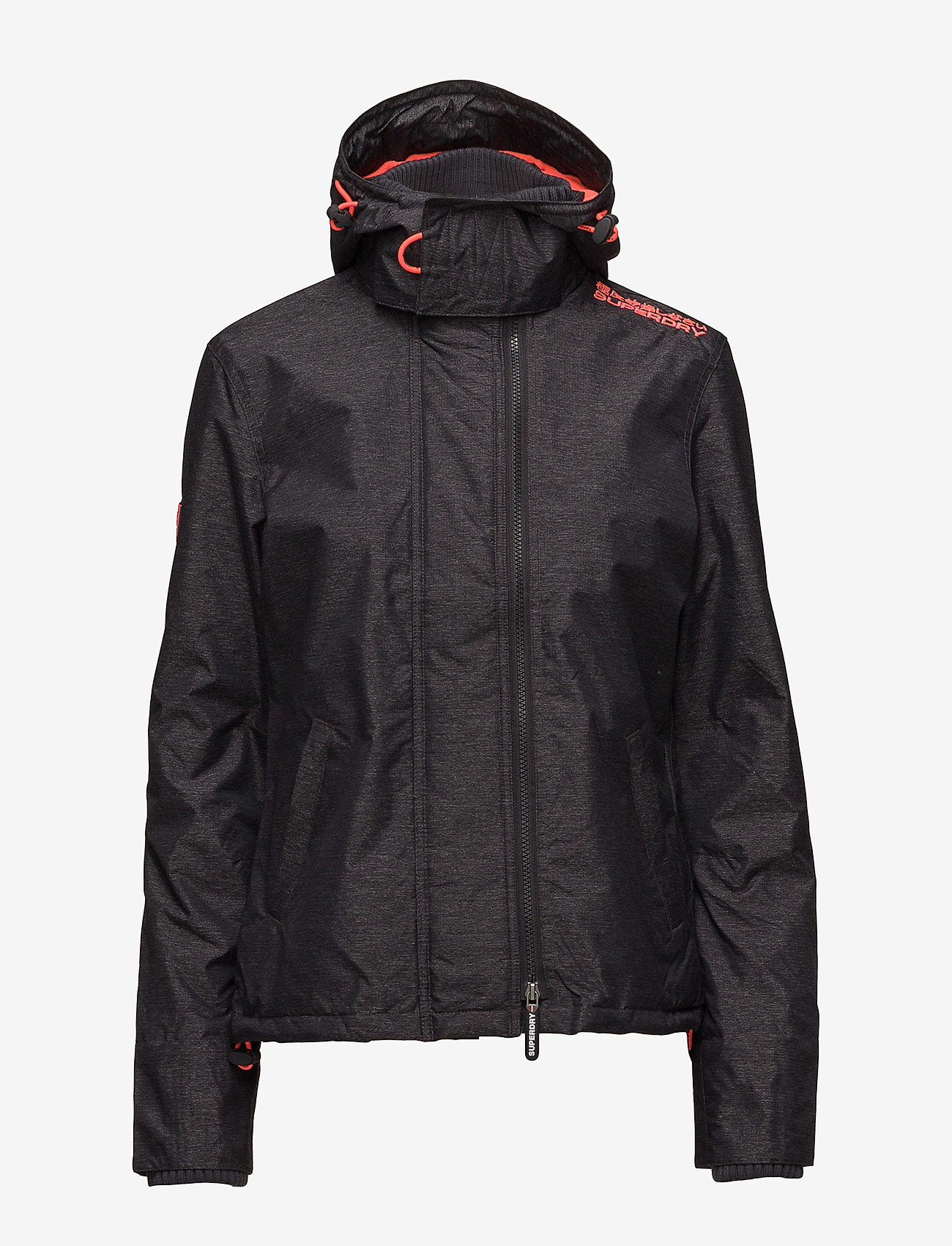 Superdry - POP ZIP HOOD ARCTIC WNDCHEATER - mid charcoal marl/shock coral - 1