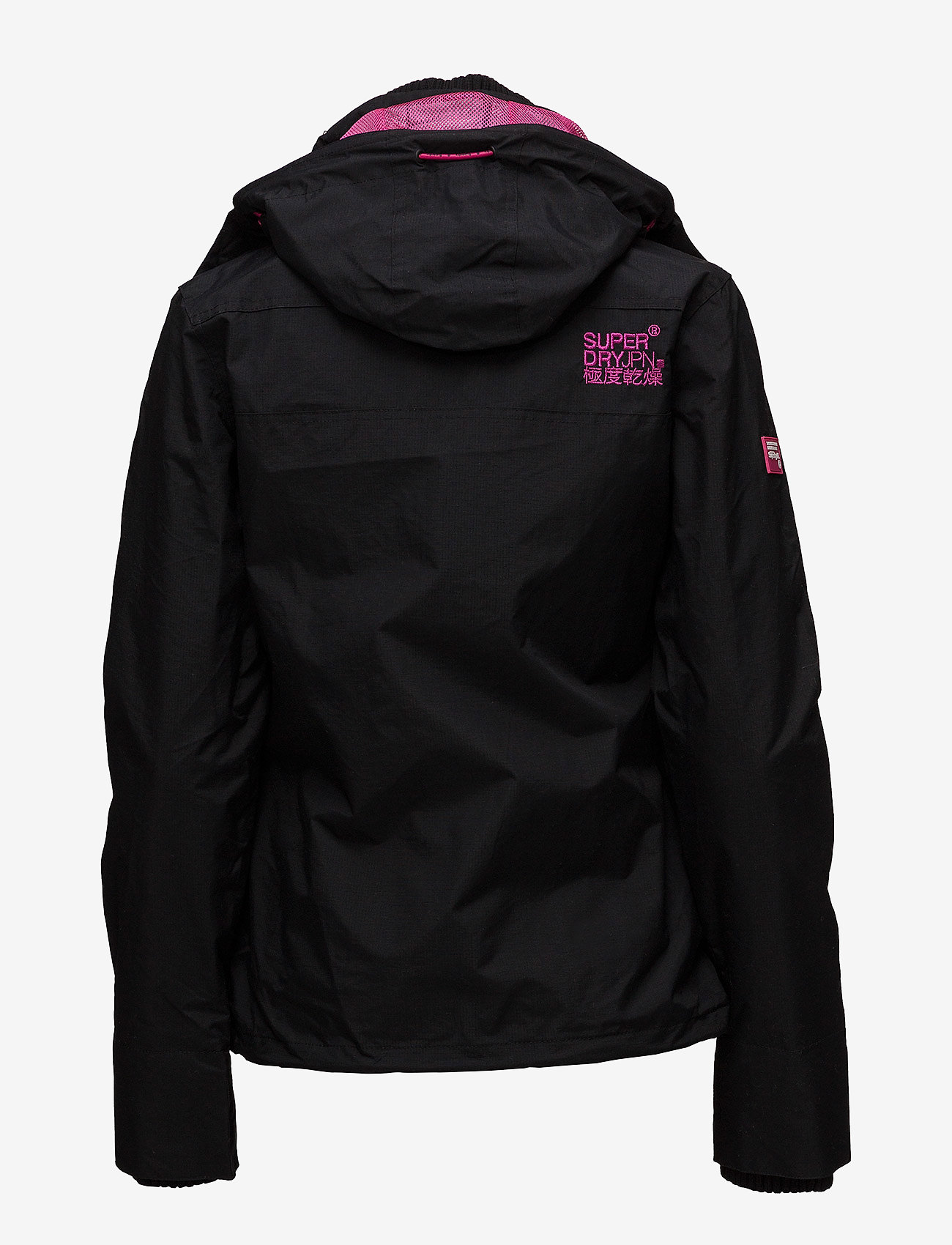 Superdry - TECH HOODED POP ZIP WNDCHEATER - black/lurex punk pink - 2