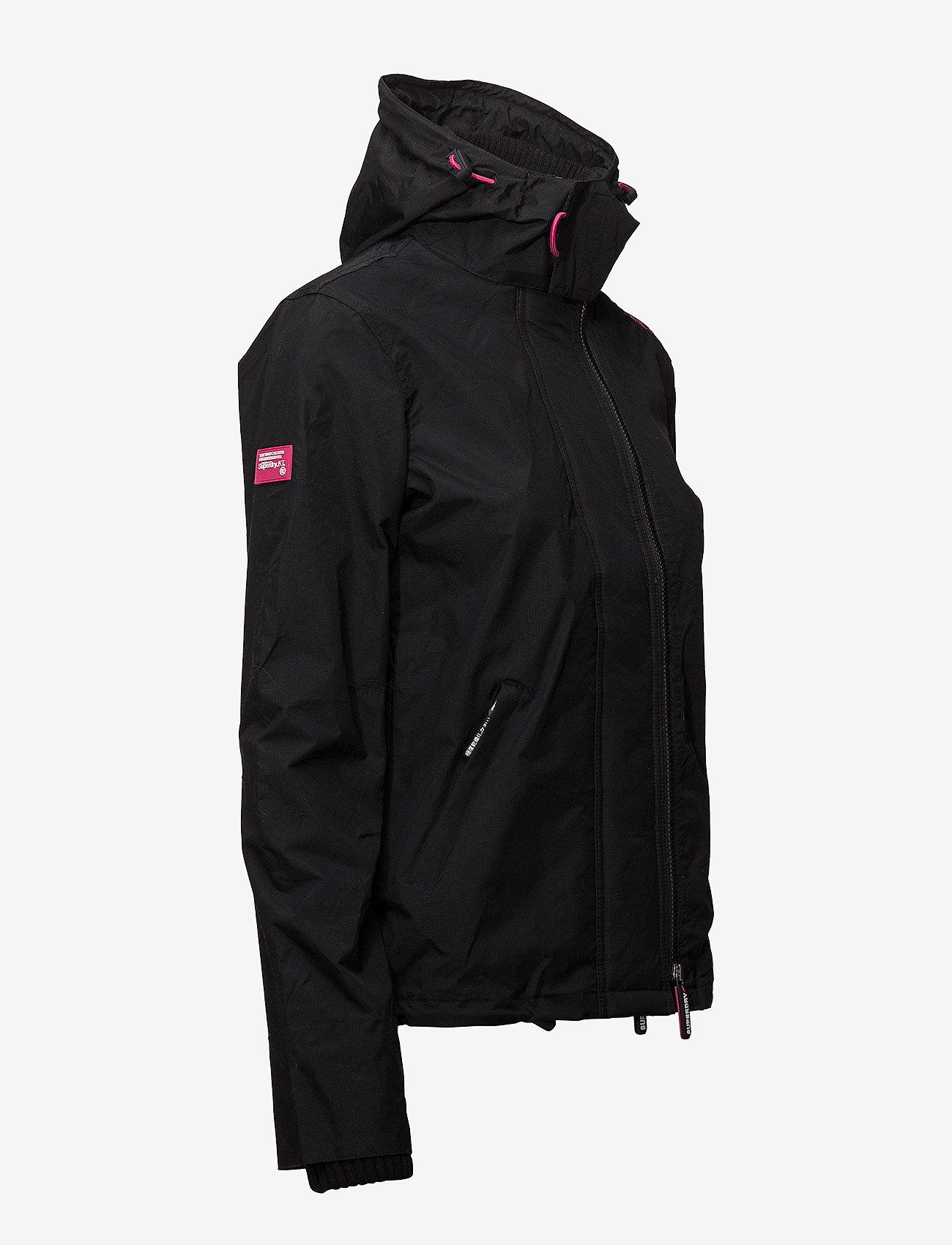 Superdry - TECH HOODED POP ZIP WNDCHEATER - black/lurex punk pink - 3