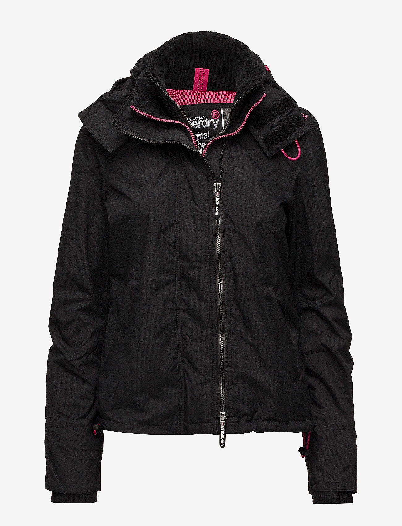 Superdry - TECH HOODED POP ZIP WNDCHEATER - black/raspberry - 0