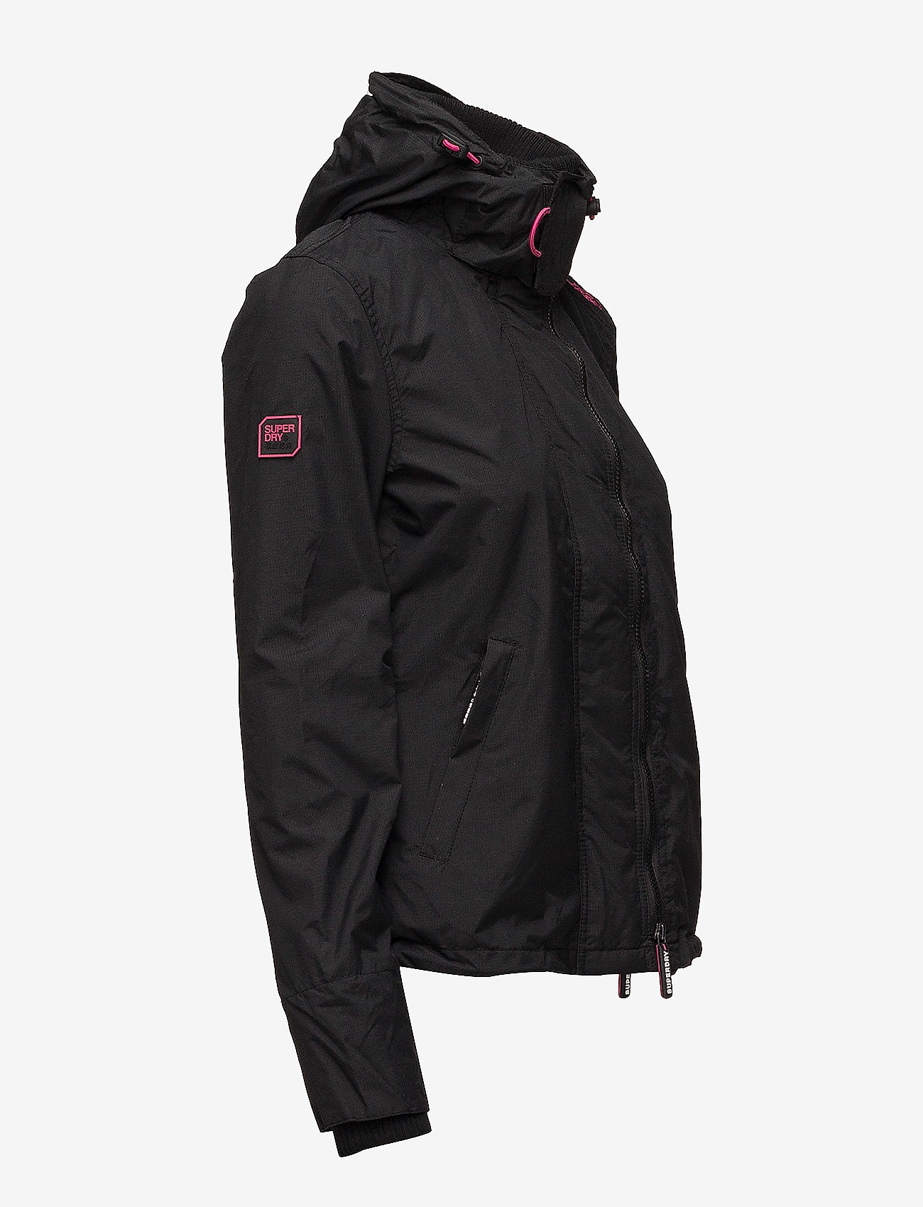 Superdry - TECH HOODED POP ZIP WNDCHEATER - black/raspberry - 3
