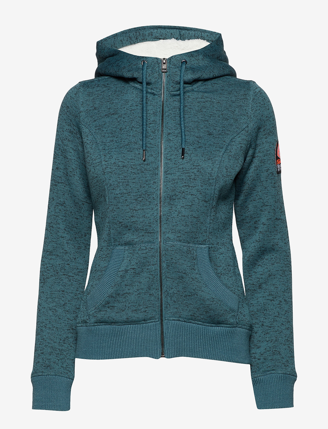SUPERDRY STORM ZIPHOOD - RELAY TEAL MARL