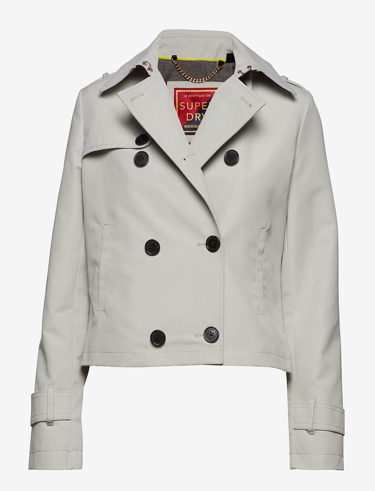 Superdry - CROPPED AZURE TRENCH - stone - 0