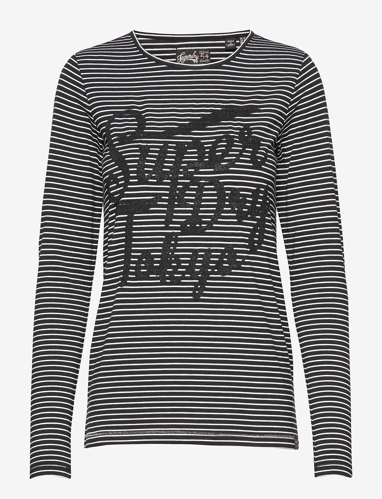 Superdry - AMELIA SPARKLE GRAPHIC TOP - black stripe - 0