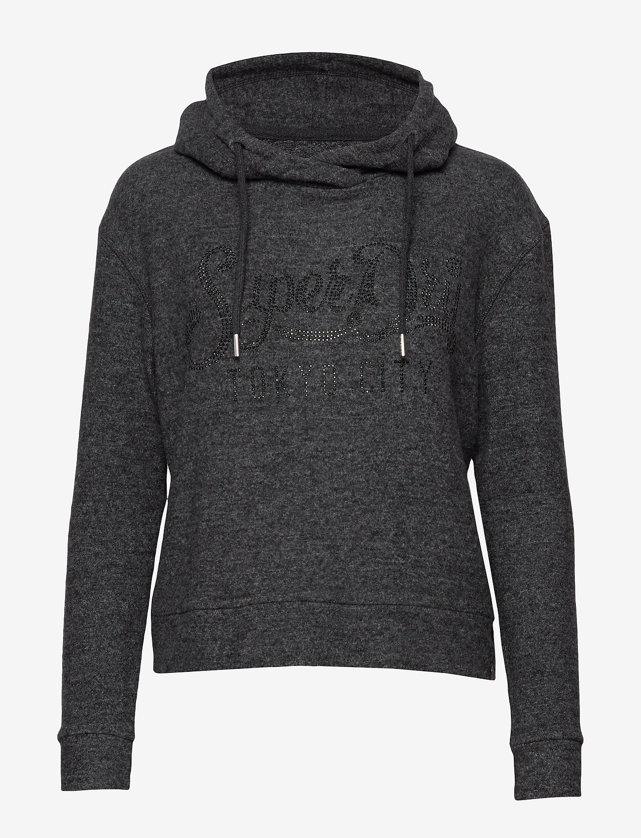 Superdry - ENFORD HOOD TOP - deep charcoal marl - 0