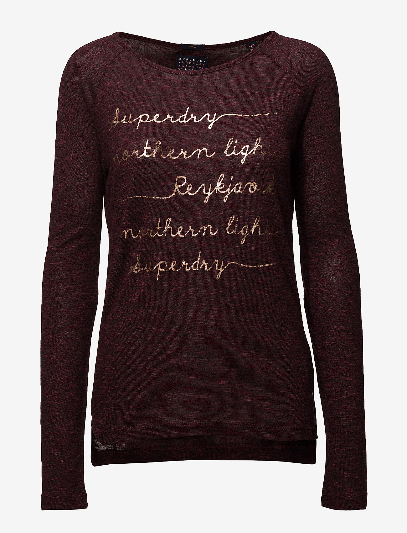 Superdry - FOIL GRAPHIC KNIT TOP - aurora burgundy - 0