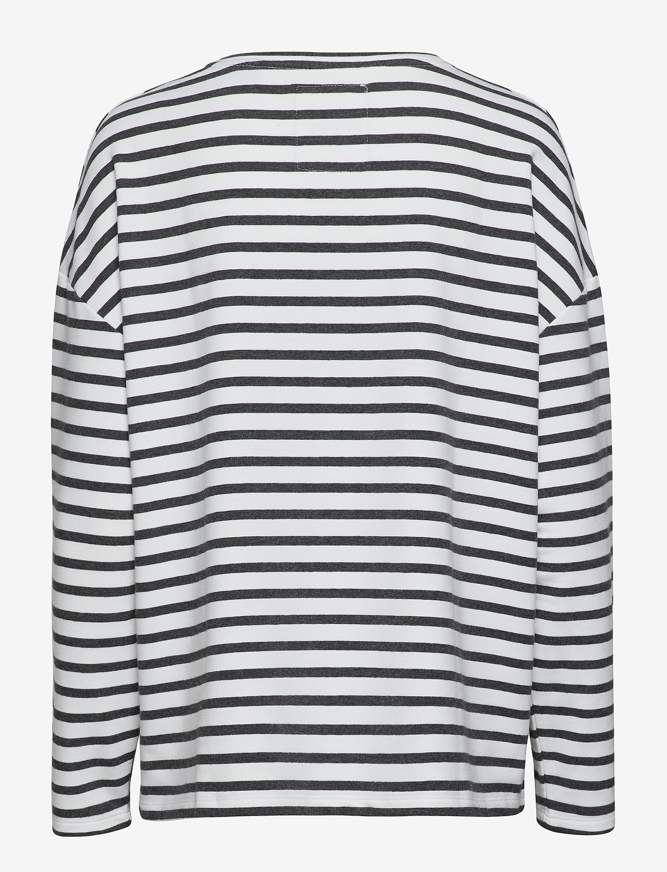 Superdry - ASHBY STRIPE LONG SLEEVE TOP - charcoal marl/chlak stripe - 1