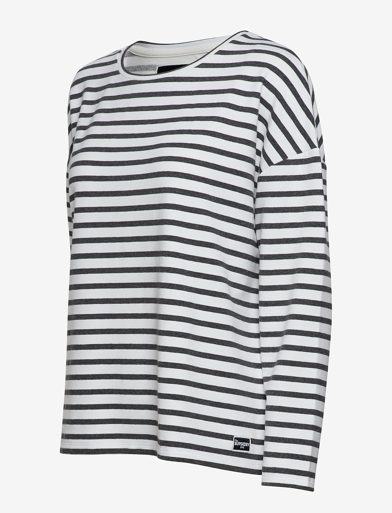 Superdry - ASHBY STRIPE LONG SLEEVE TOP - charcoal marl/chlak stripe - 2