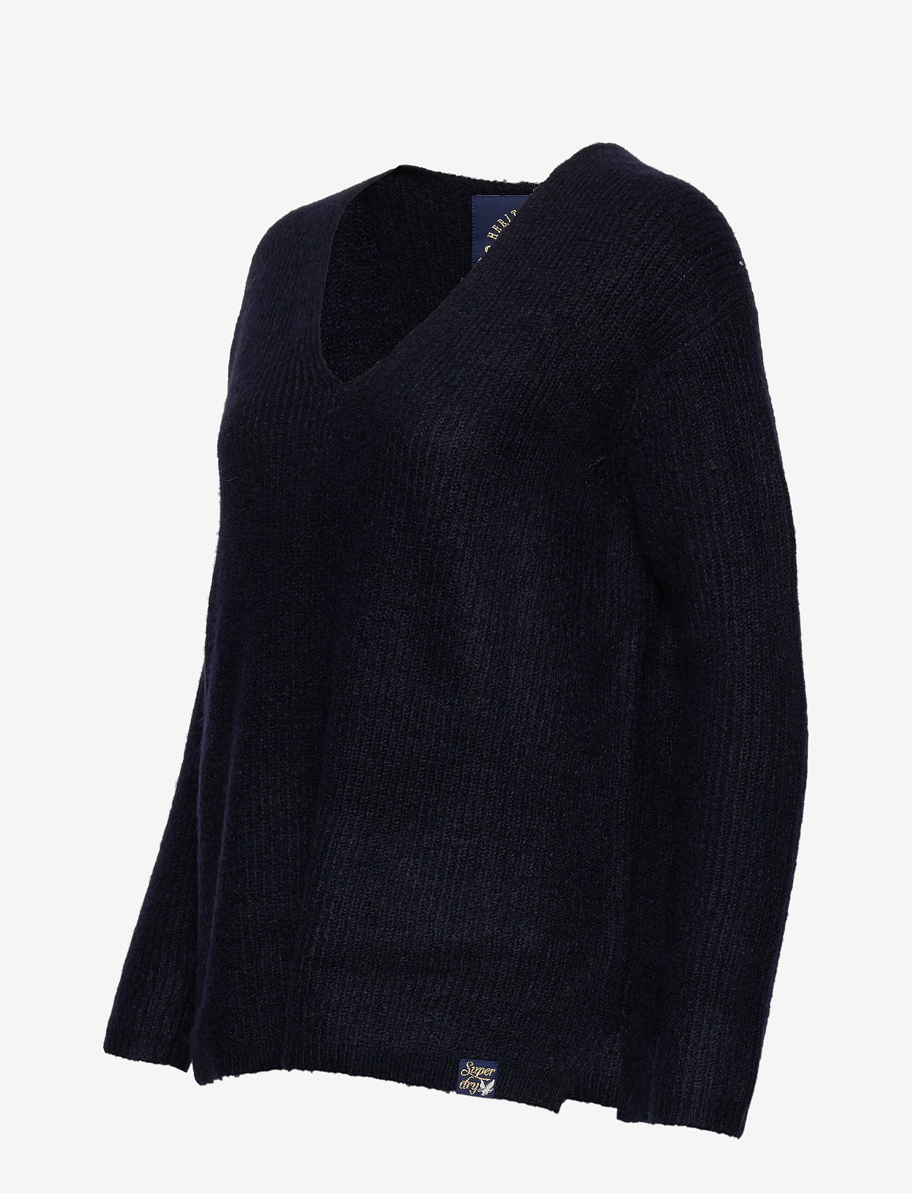 Superdry - PEYTON RIBBED VEE JUMPER - soft navy - 1