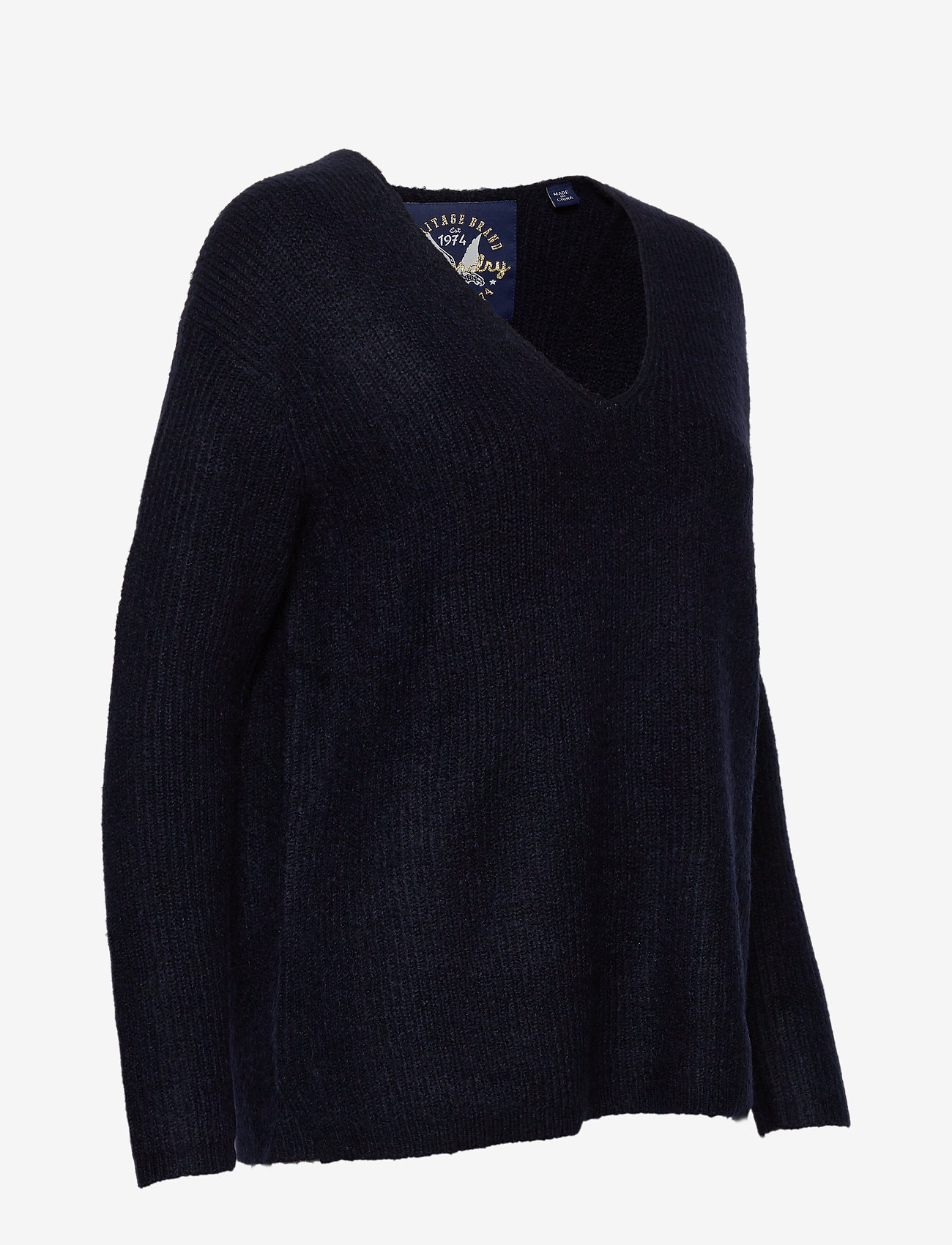 Superdry - PEYTON RIBBED VEE JUMPER - soft navy - 2