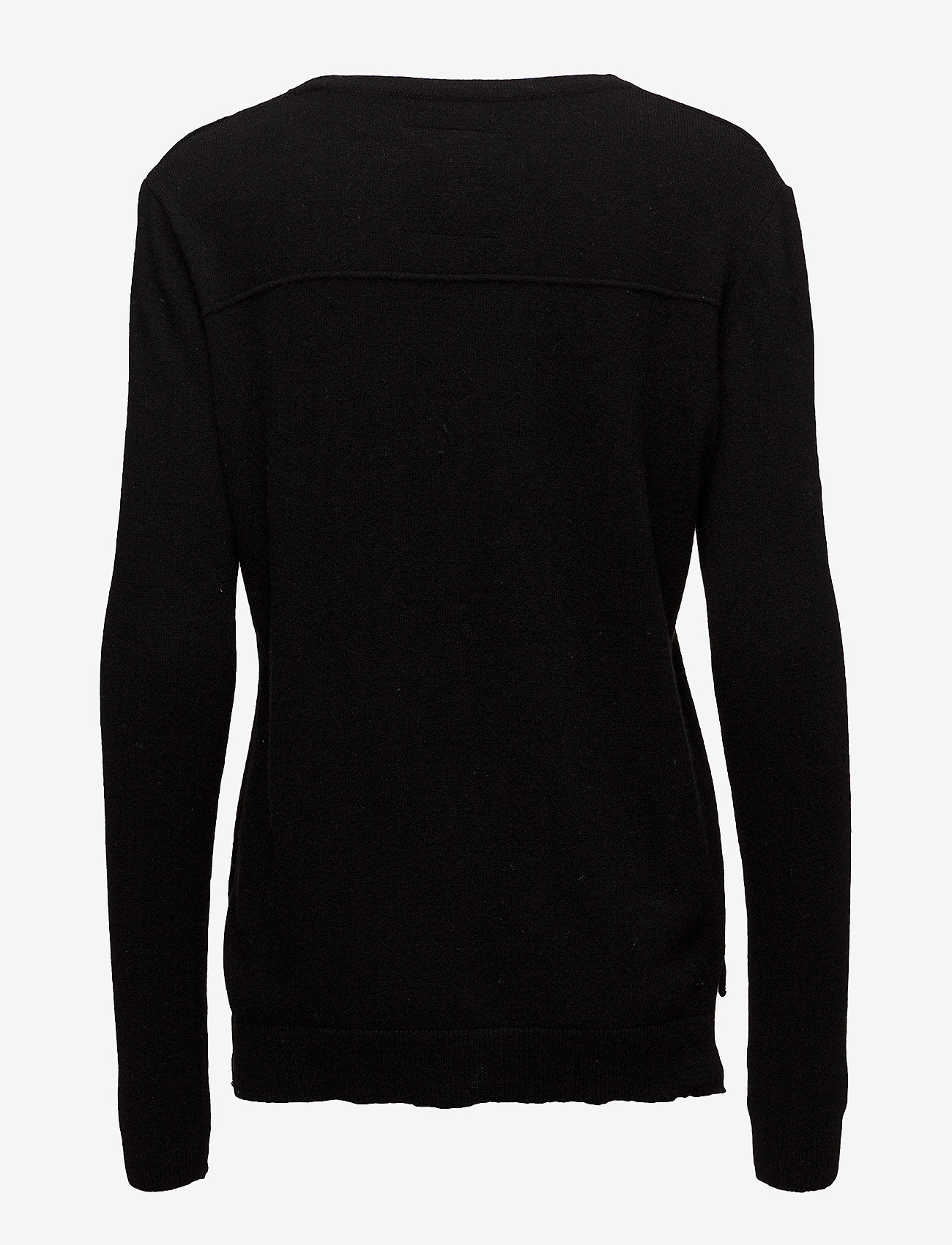 Superdry - LUXE VEE NECK KNIT - black - 1