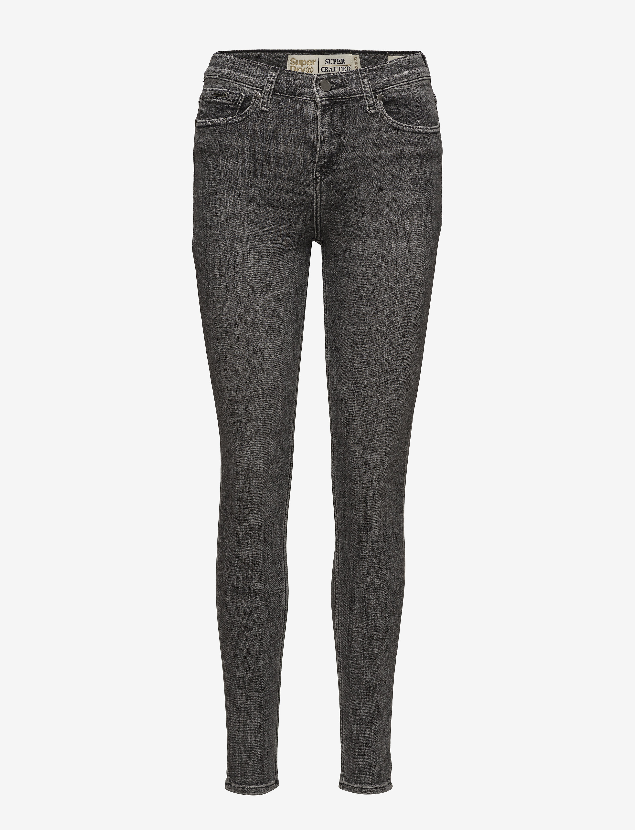 Superdry - SUPER CRAFTED- SKINNY MID RISE - grey nero - 0