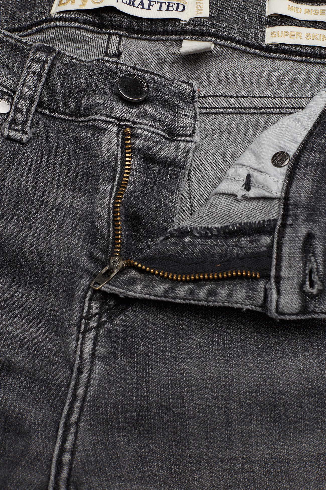 Superdry - SUPER CRAFTED- SKINNY MID RISE - grey nero - 3