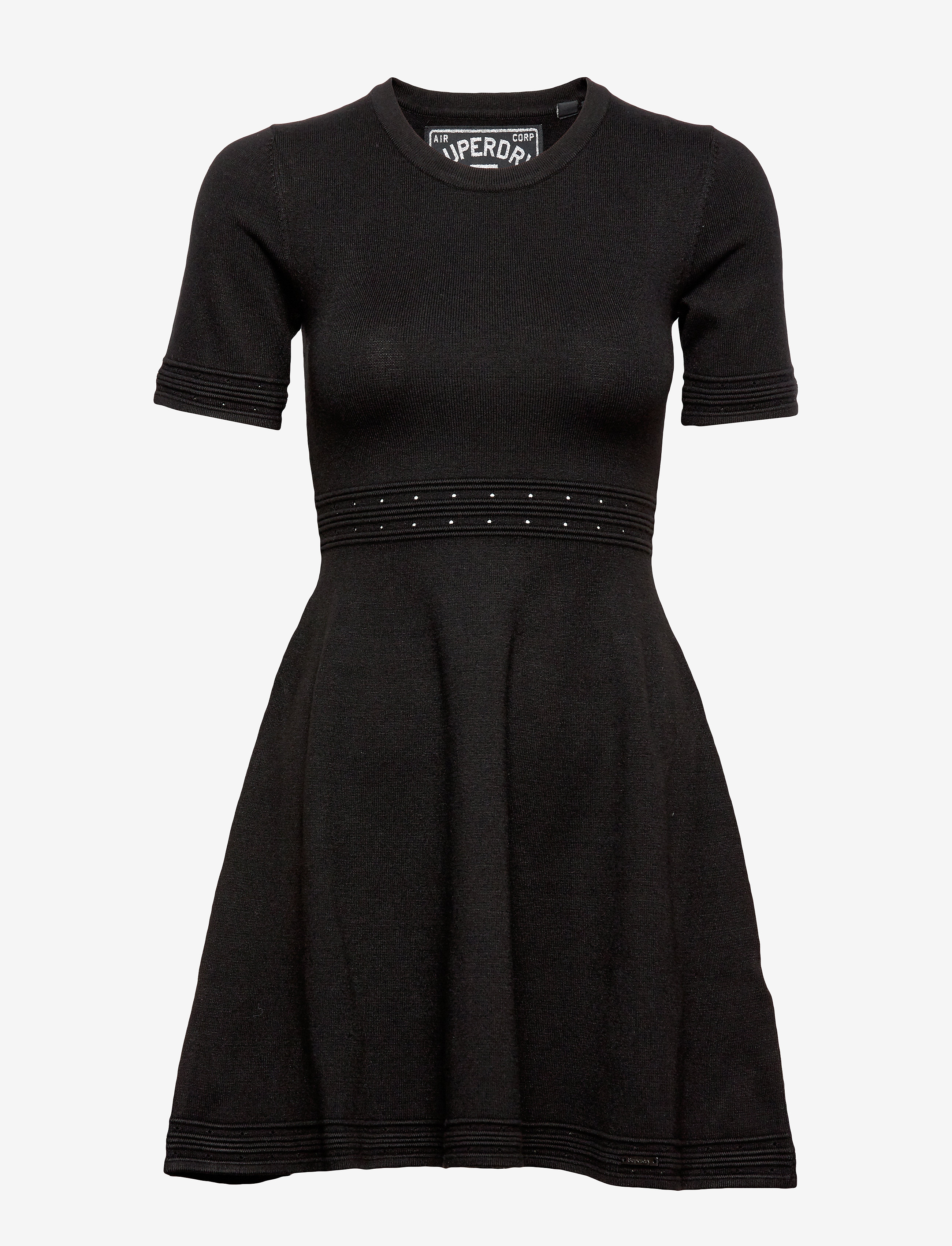 Superdry - RILEY FIT&FLARE KNITTED DRESS - black - 0