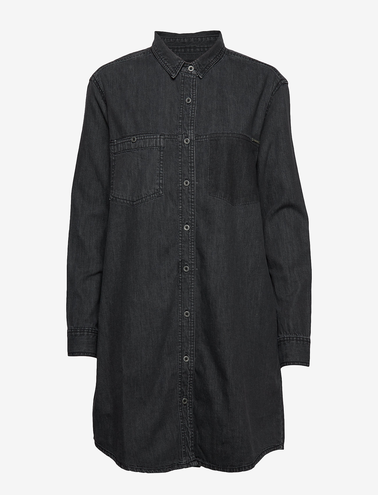 Superdry - OVERSIZED DENIM SHIRT DRESS - washed black - 0